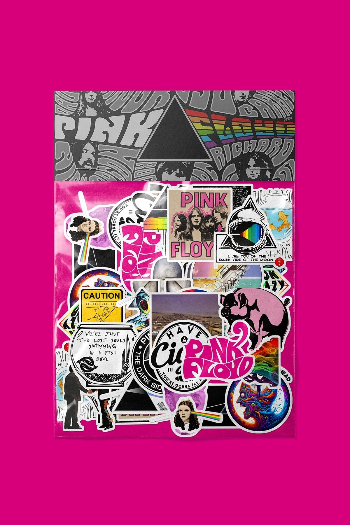 dadi ramba Pink Floyd Sticker paketi - Bullet Journal - Ajanda - Laptop Etiket Çıkartma