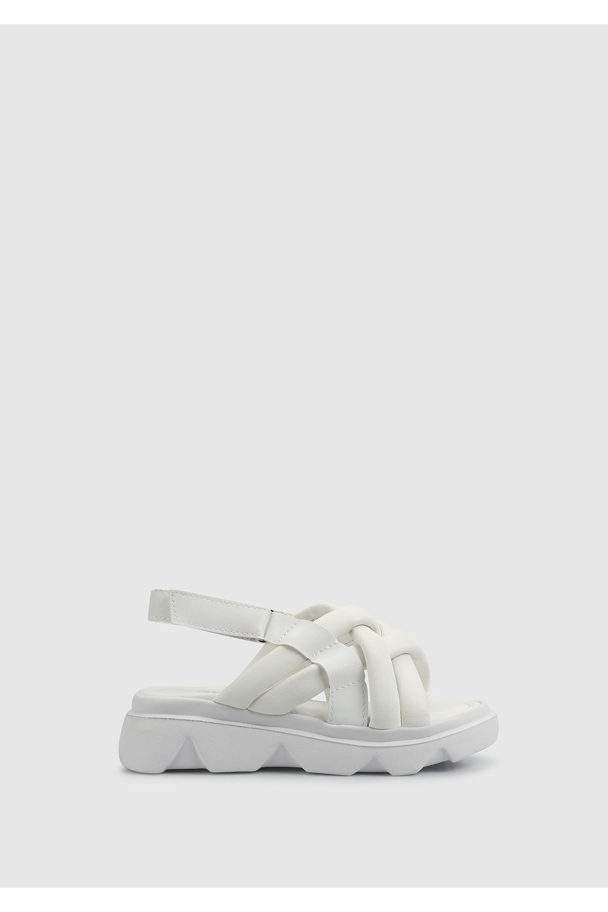 Kiddo-White Girl's Flat Sandals 1