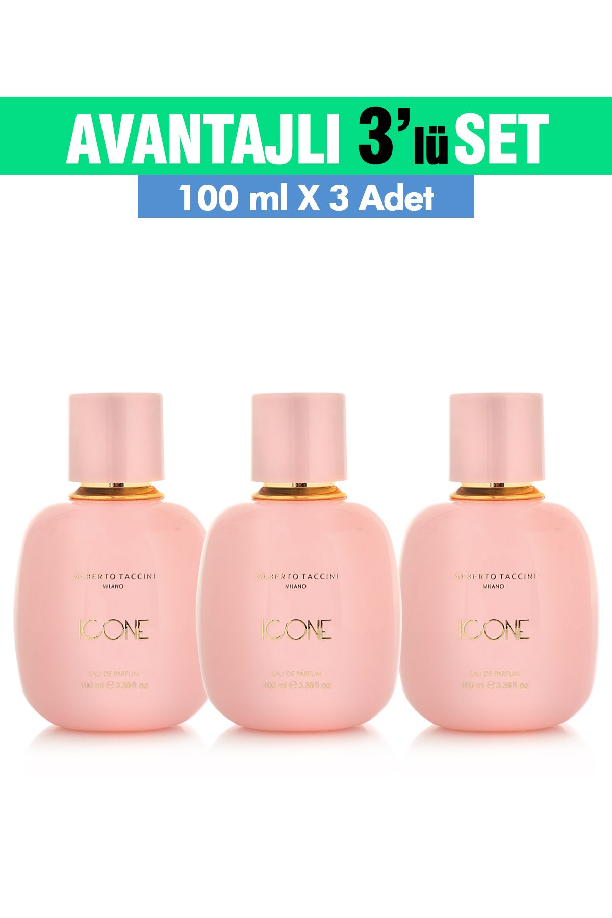 Alberto Taccini 3'Lü Set Alberto Taccini ICONE Kadın Parfümü - 100 ml