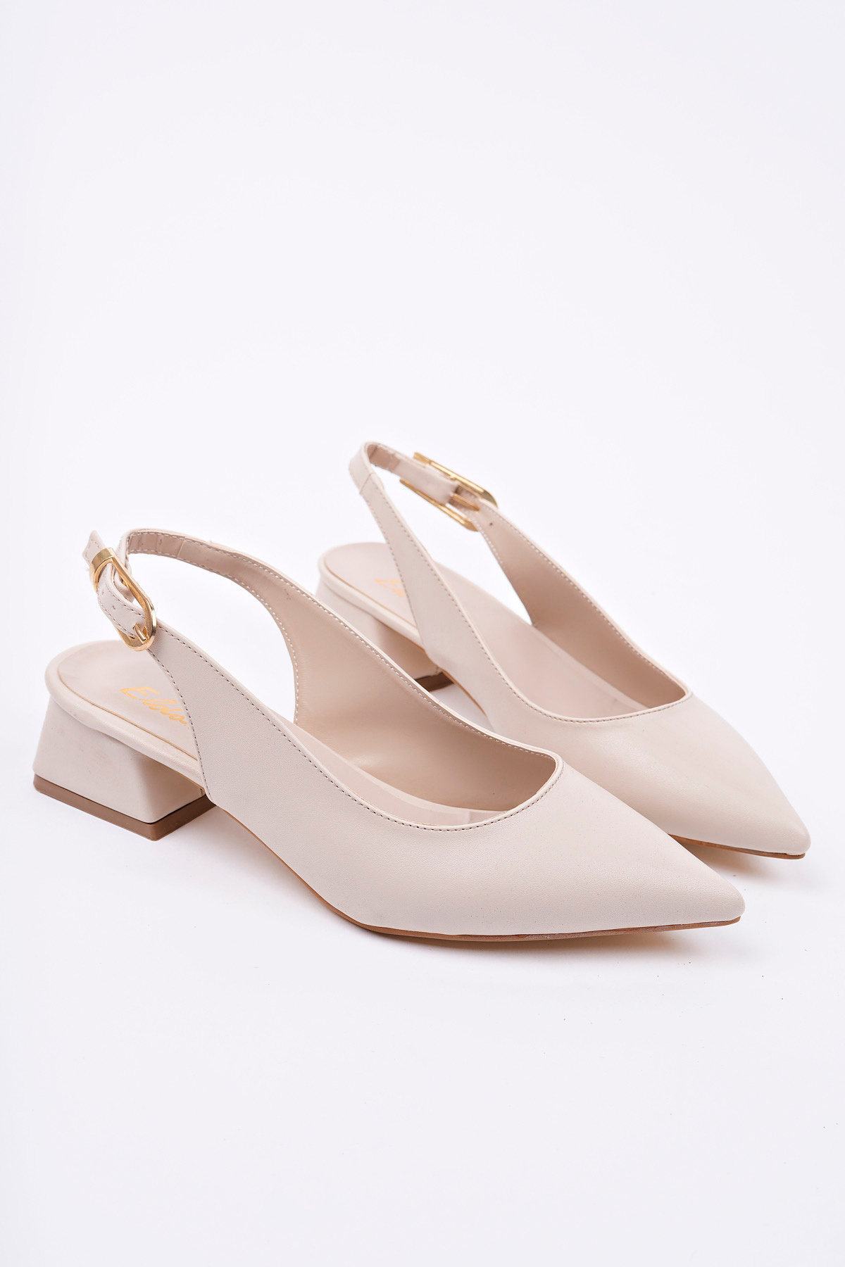 meyra'nın ayakkabıları-Women's Skin Skin Stylish Buckle Short Heeled Shoes 1