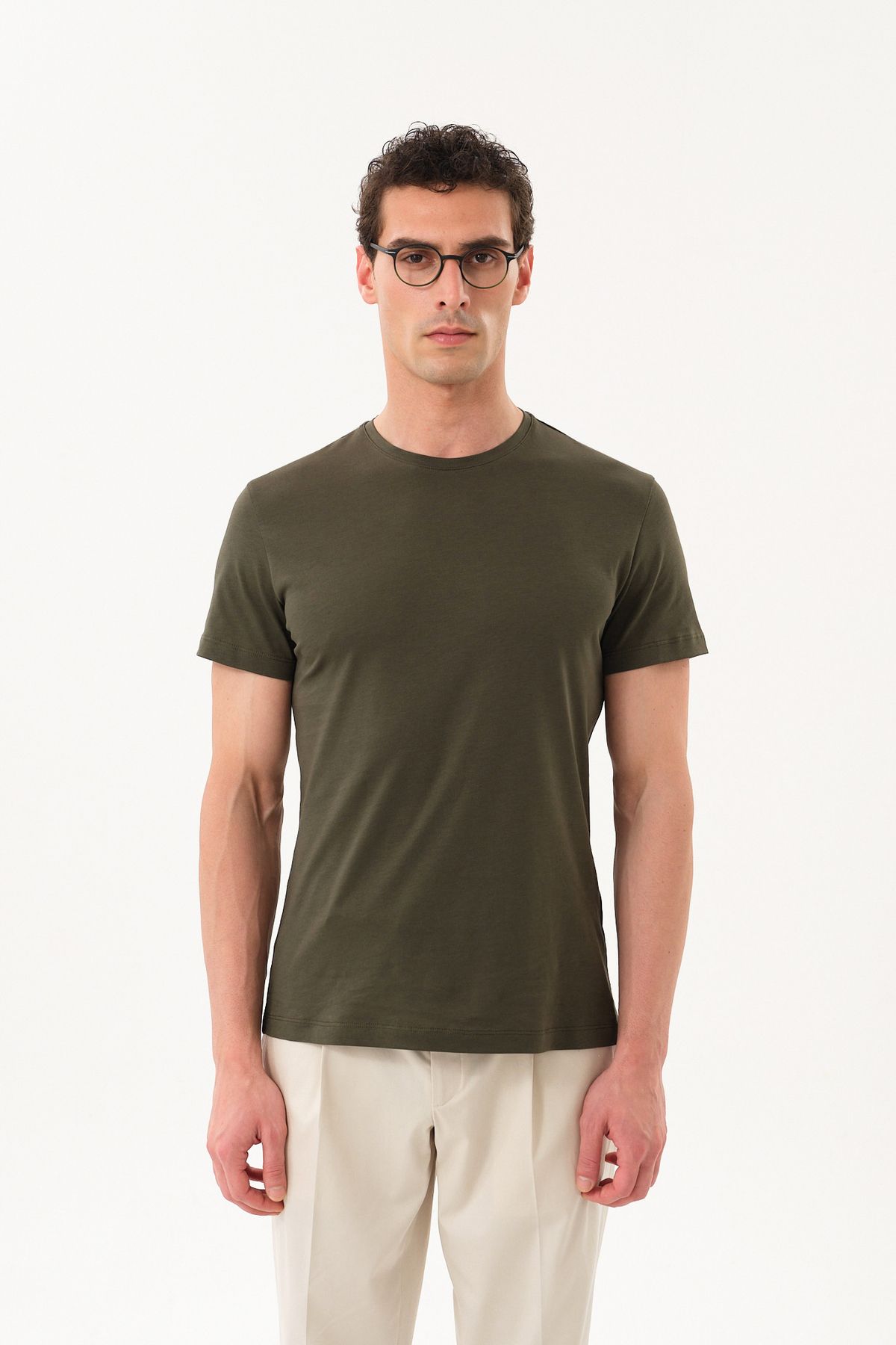 SPORTEMPT Erkek Slim Fit Bisiklet Yaka T-Shirt