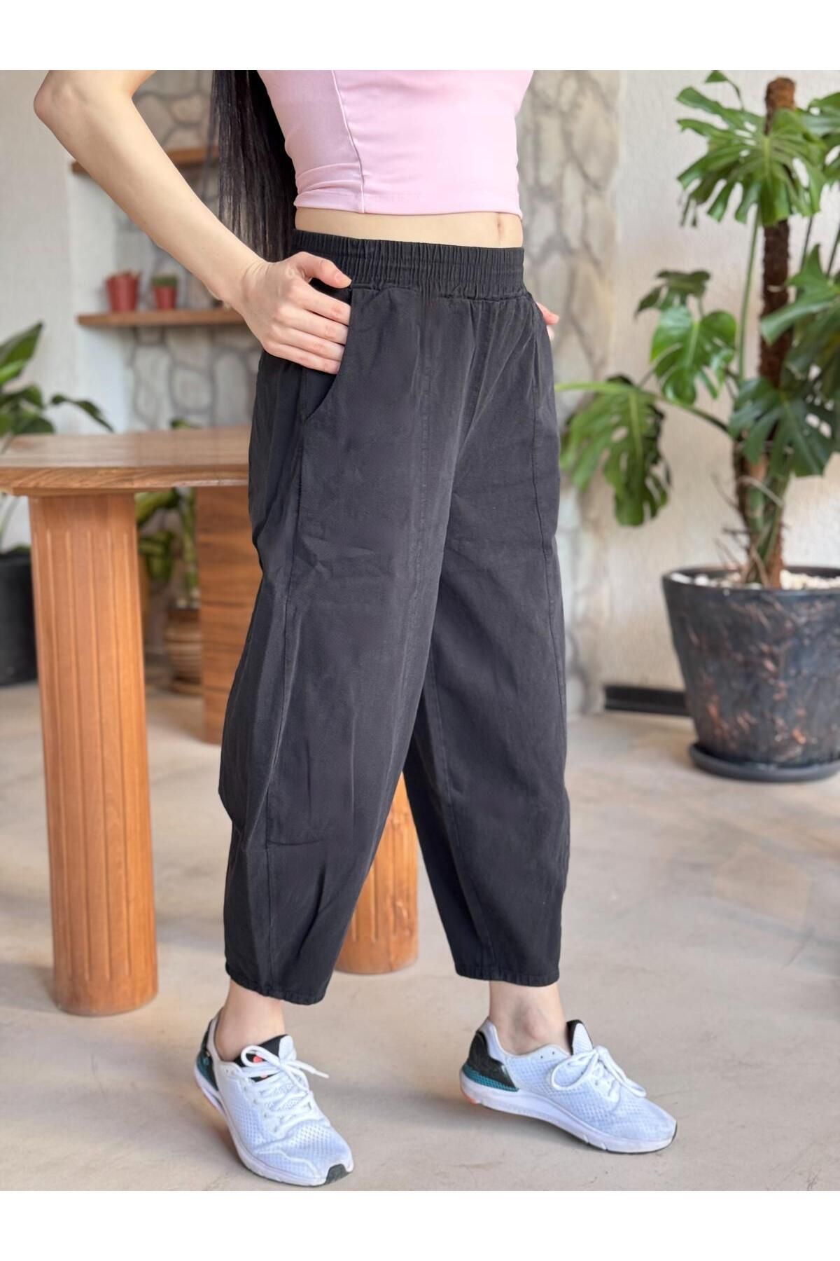 Bliss Dale Beli Lastikli Rahat Kesim Pantolon