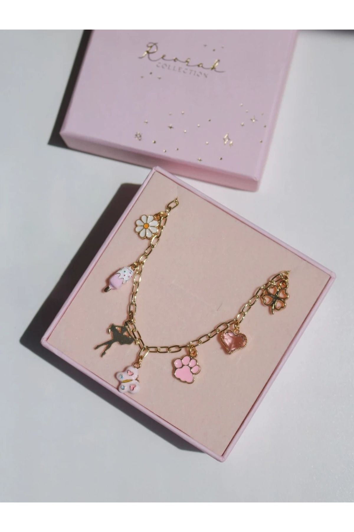 Reorah Collection Pink Ballerina Charm Kolye Xuping Zincir-Pembe Charmlı Balerin Kolye