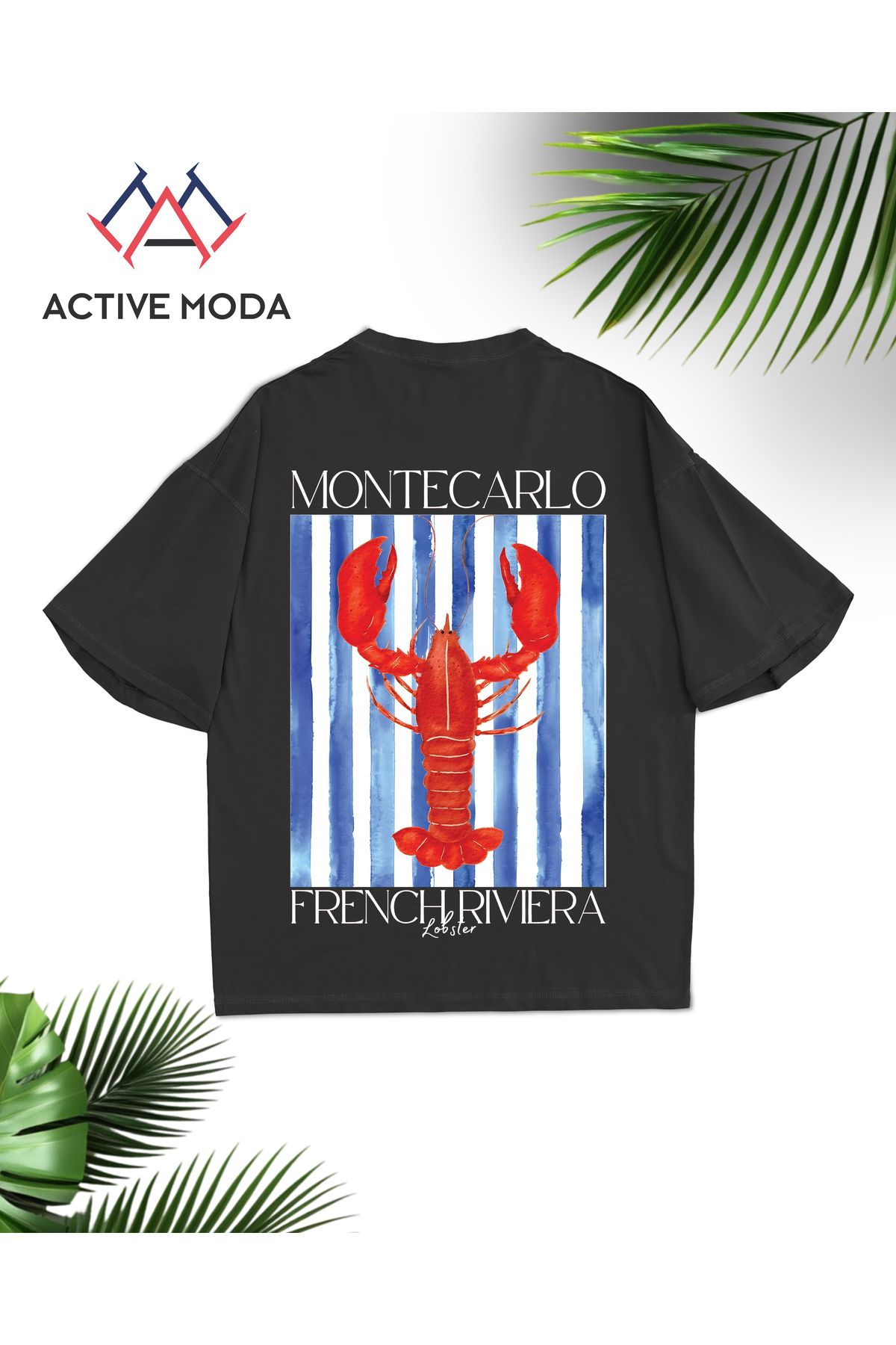 ACTIVE MODA - ERKEK KISA KOLLU PSMUKLU LOBSTER BASKILI TSHIRT
