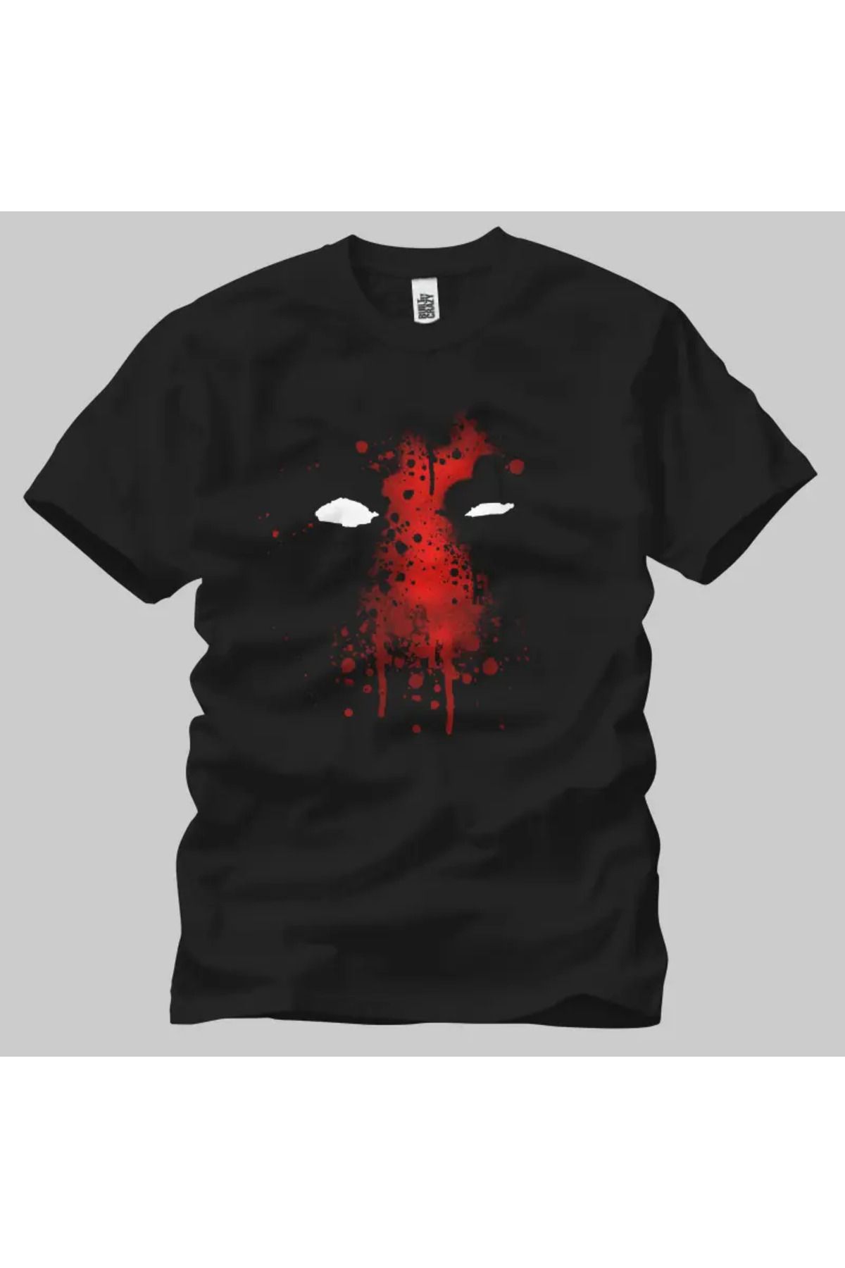 Built By Crazy Deadpool: Stencil Face Unisex Tişört