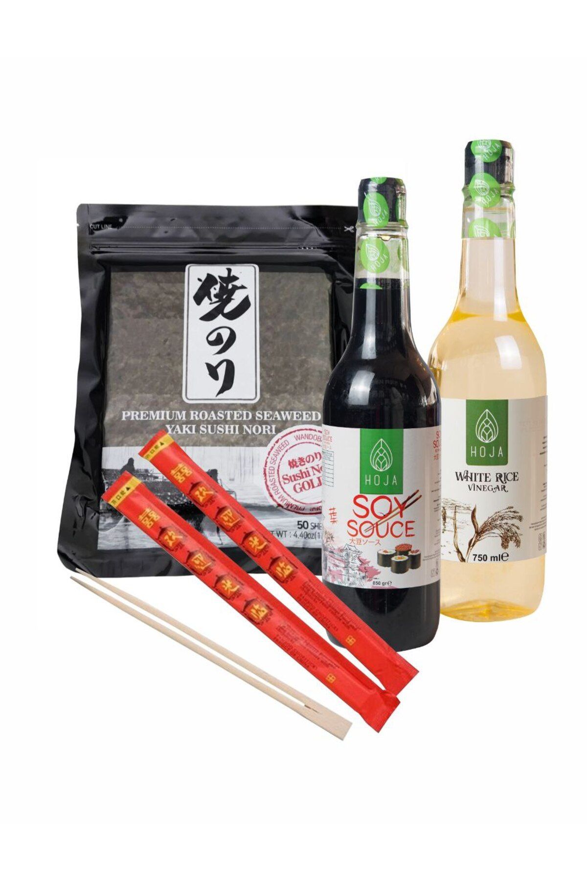 Wandobada Sushi Yaki Nori+Soy Sauce+White Rice Vinegar(Pirinç sirkesi),chopstick hediye