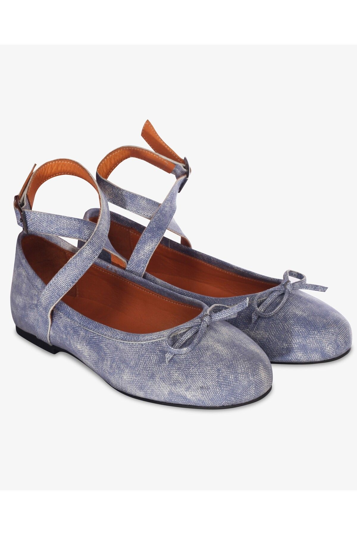 Augie Leauphant Denim Rengi Bilekten Bağlama Balerin/Babet