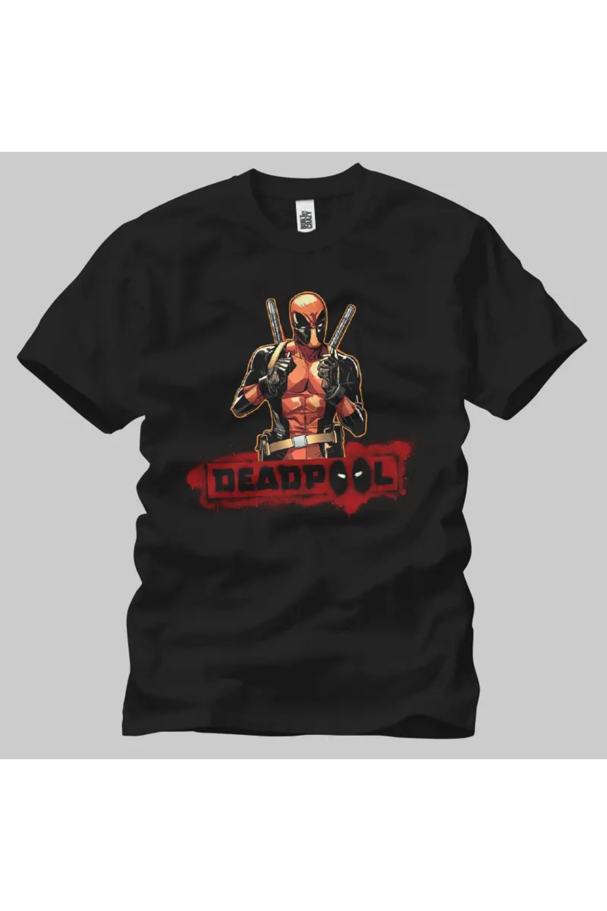 Built By Crazy Deadpool: Comic Stencil Unisex Tişört