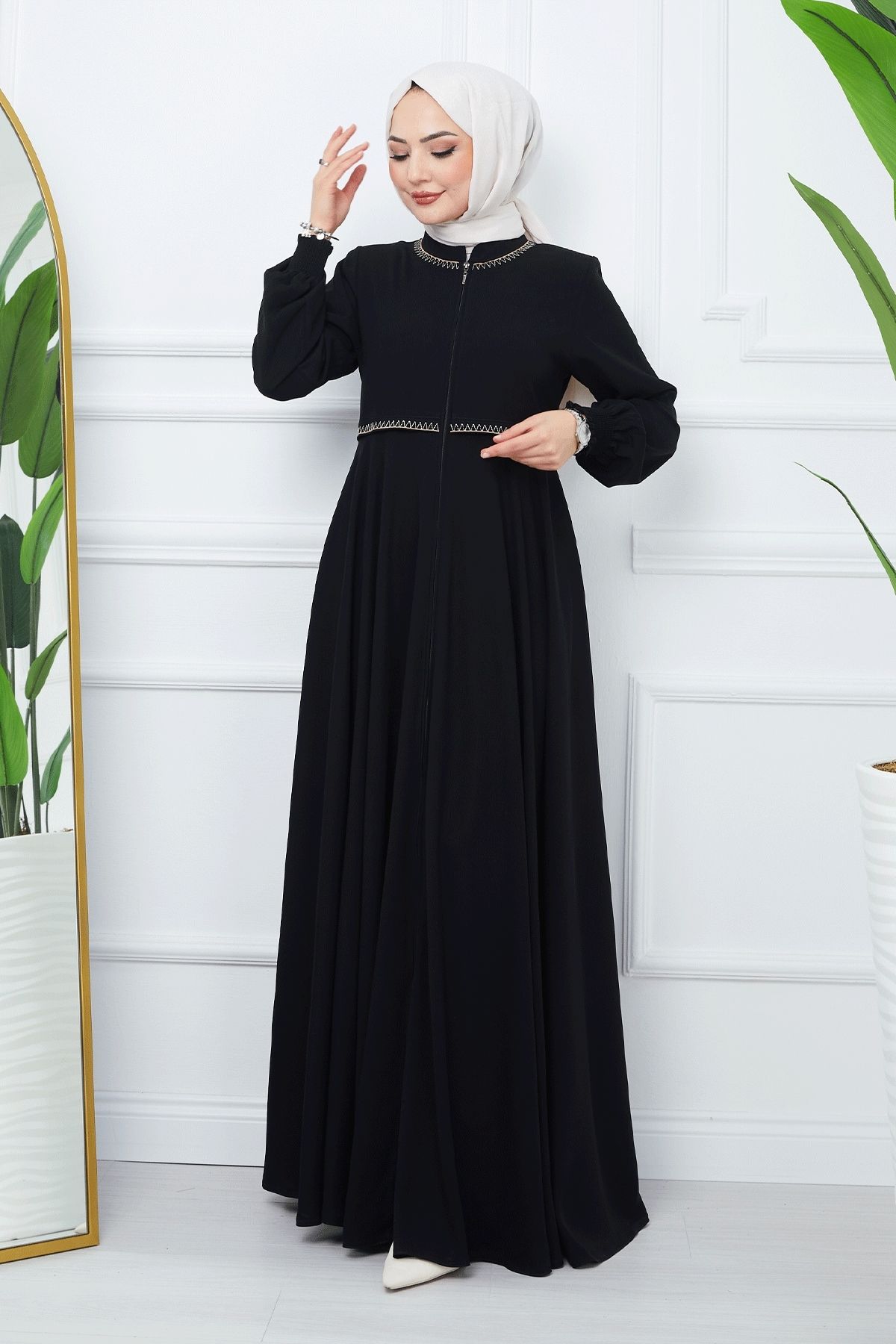 InStyle-Haftowana tkanina Mevlana Ferace - czarna 3