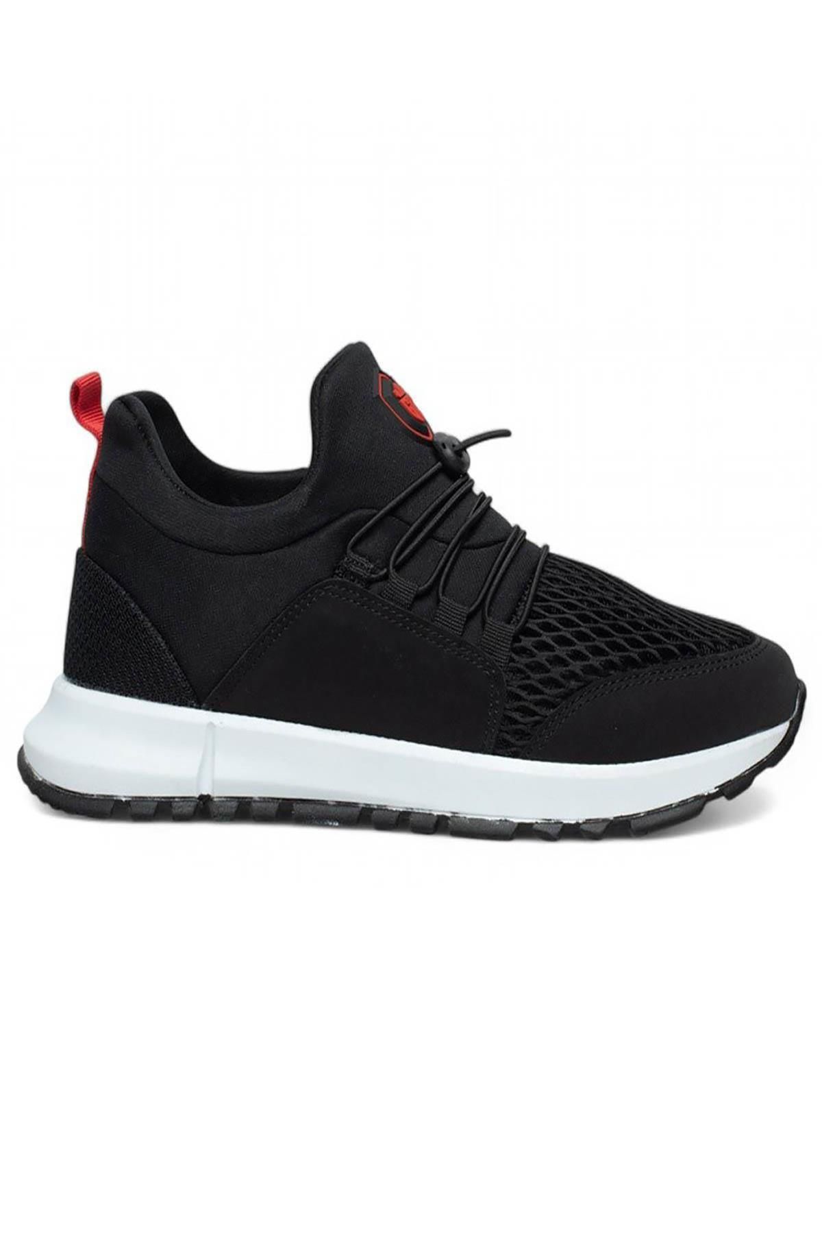Celira Glc Siyah Kırmızı Erkek Fileli Sneaker Spor Ayakkabı