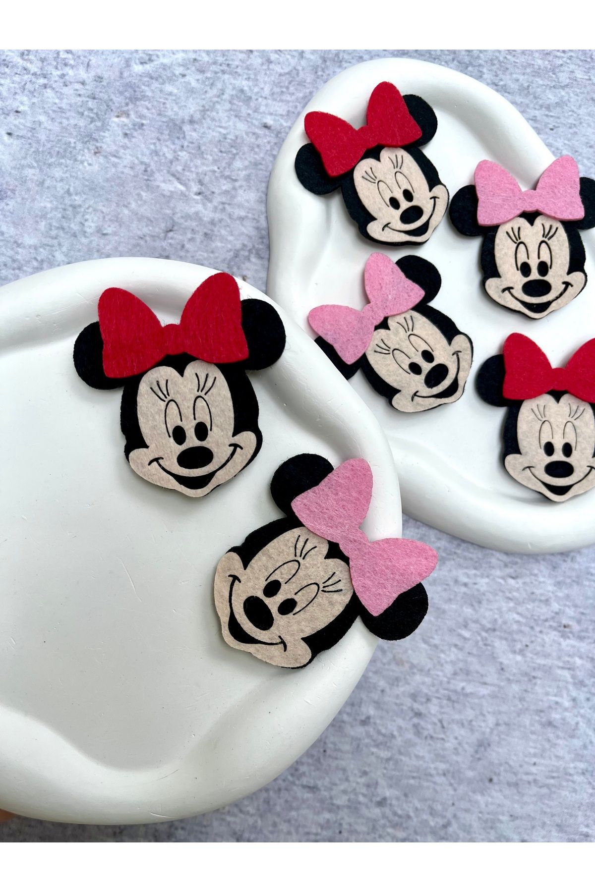 Toka Sepetim Minnie Mouse Saçsız Bebek Tokası 2 Adet Bebek Çıtçıt