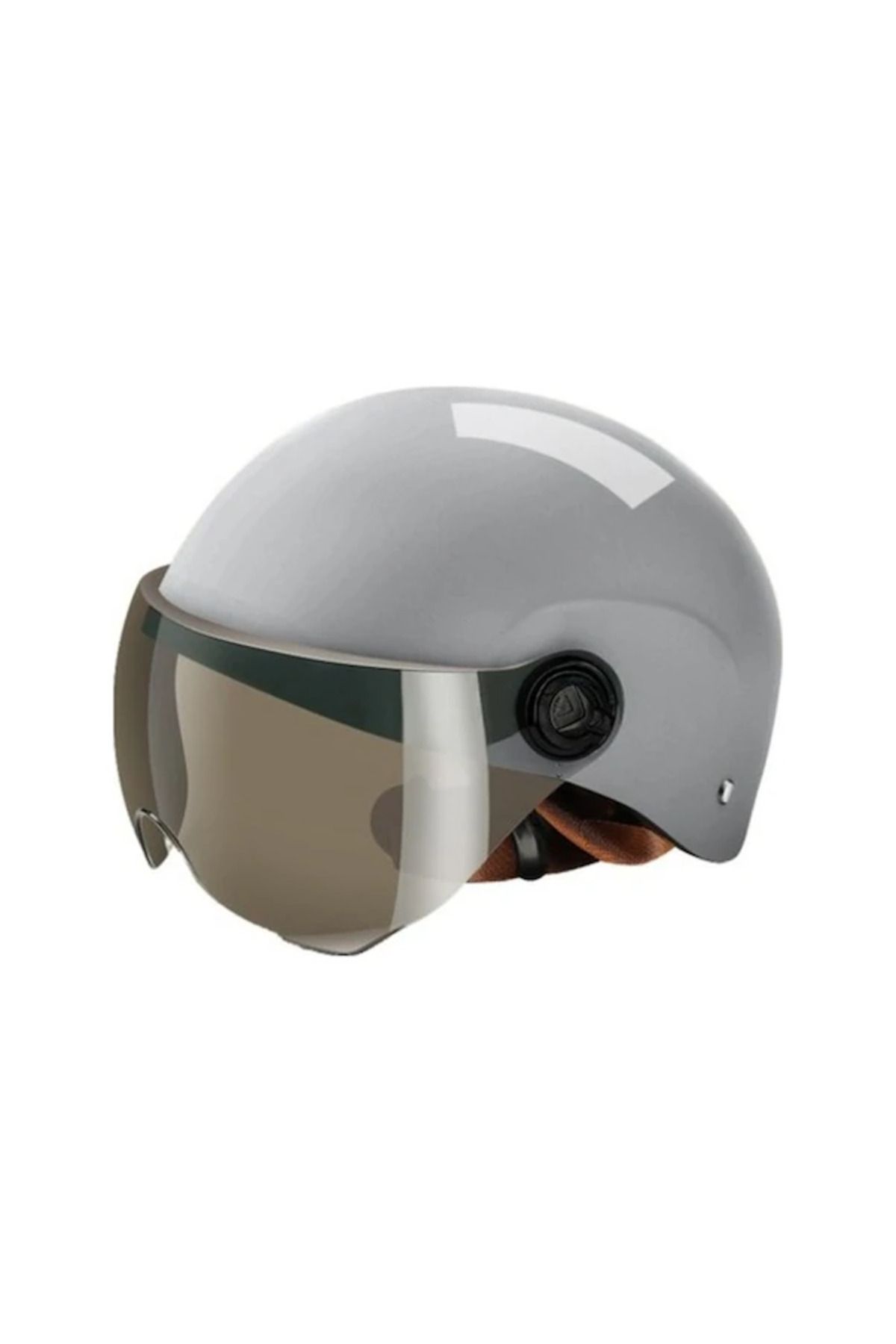 AyShop Açık Yarım Ayarlanabilir Vizörlü Scooter Motosiklet Kaskı