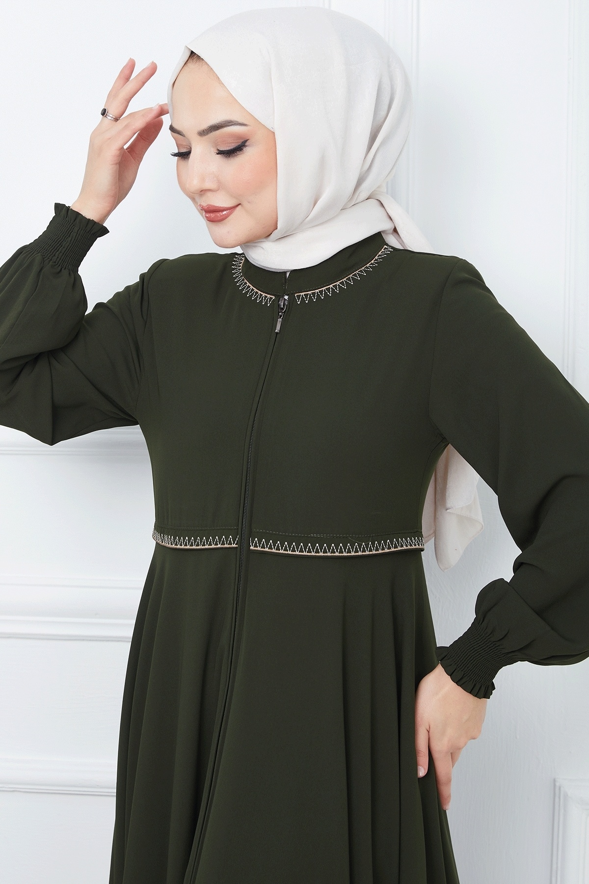InStyle-Vyšívaná tkanina Mevlana Ferace - Khaki 3