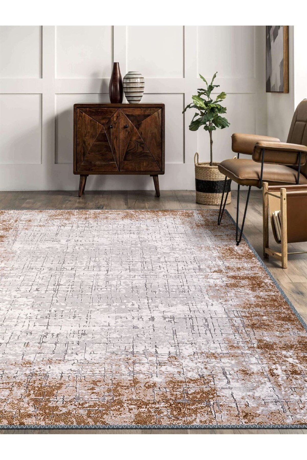 Serteks Modern Desenli Halı, Dokuma Taban Dekoratif Şönil