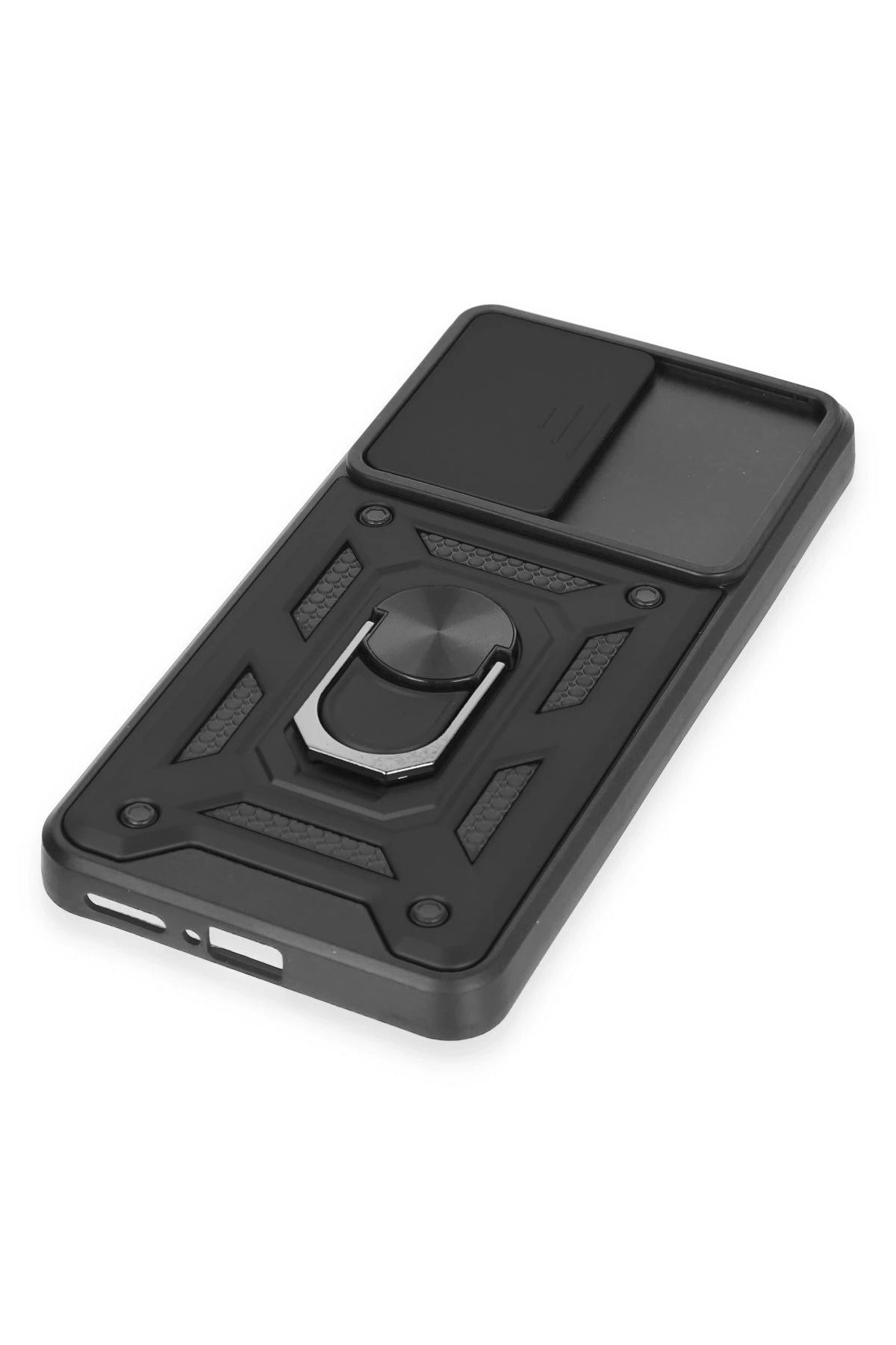 NewFace Xiaomi Mi 12T Pro Kılıf Pars Lens Yüzüklü Silikon - Siyah MRAYD