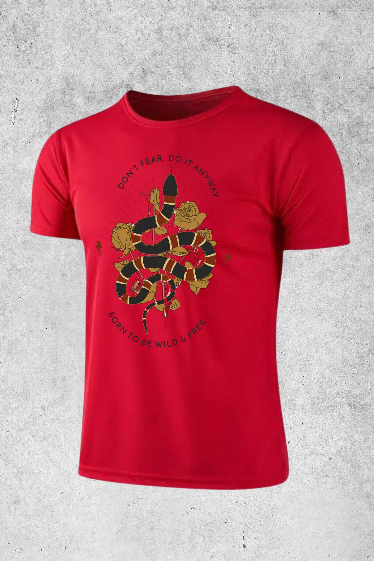 MOLICO Basic unisex kısa kollu Yılan baskılı tshirt