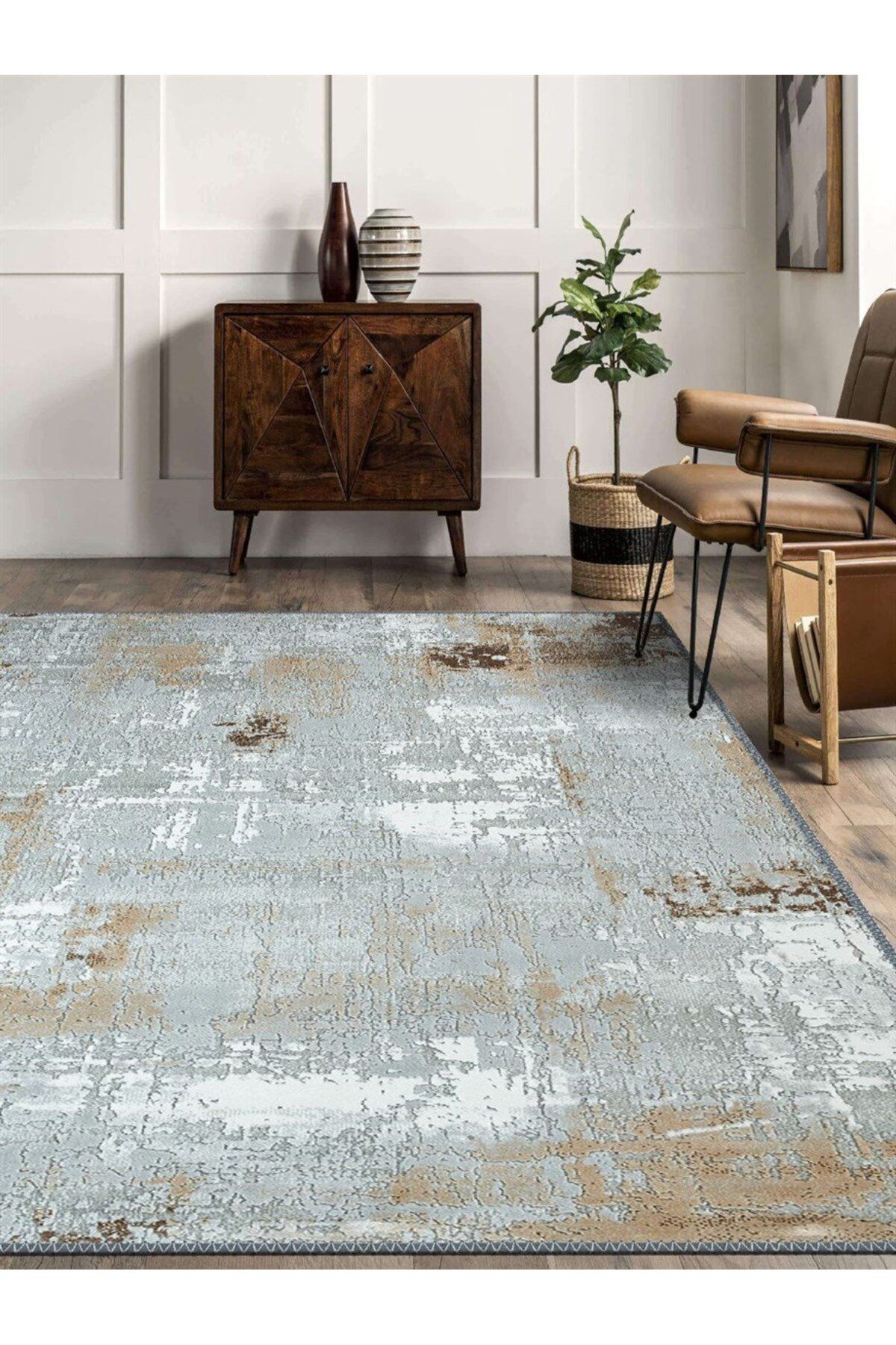 Serteks Modern Desenli Halı, Dokuma Taban Dekoratif Şönil