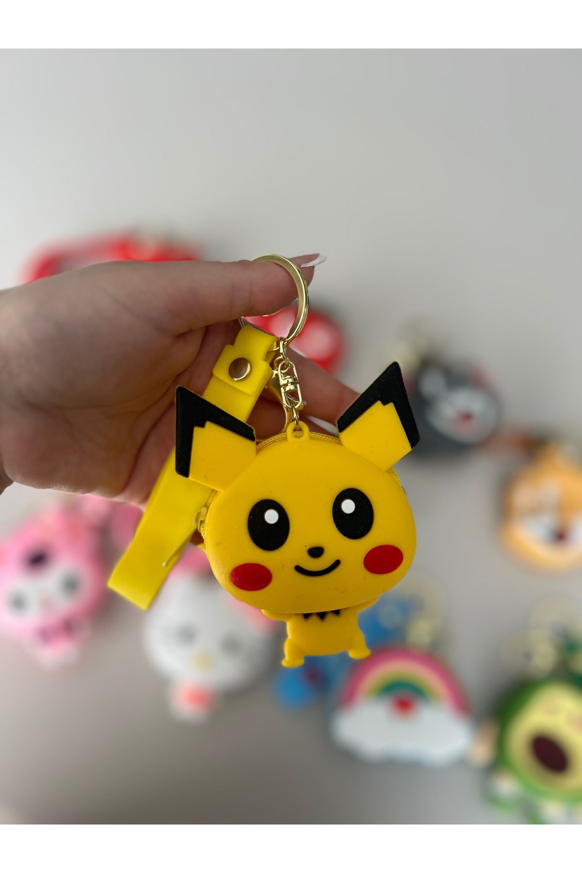 mihi hediyelik Pikachu Bozuk Para Cüzdanı Anahatarlık Çanta Süsü