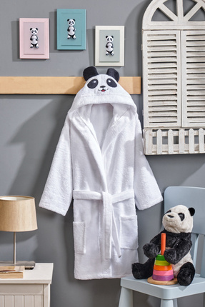 BebeSoft Sevimli Hayvan Temalı Kız, Erkek Çocuk Bornoz (Pamuklu, Kapüşonlu ve...