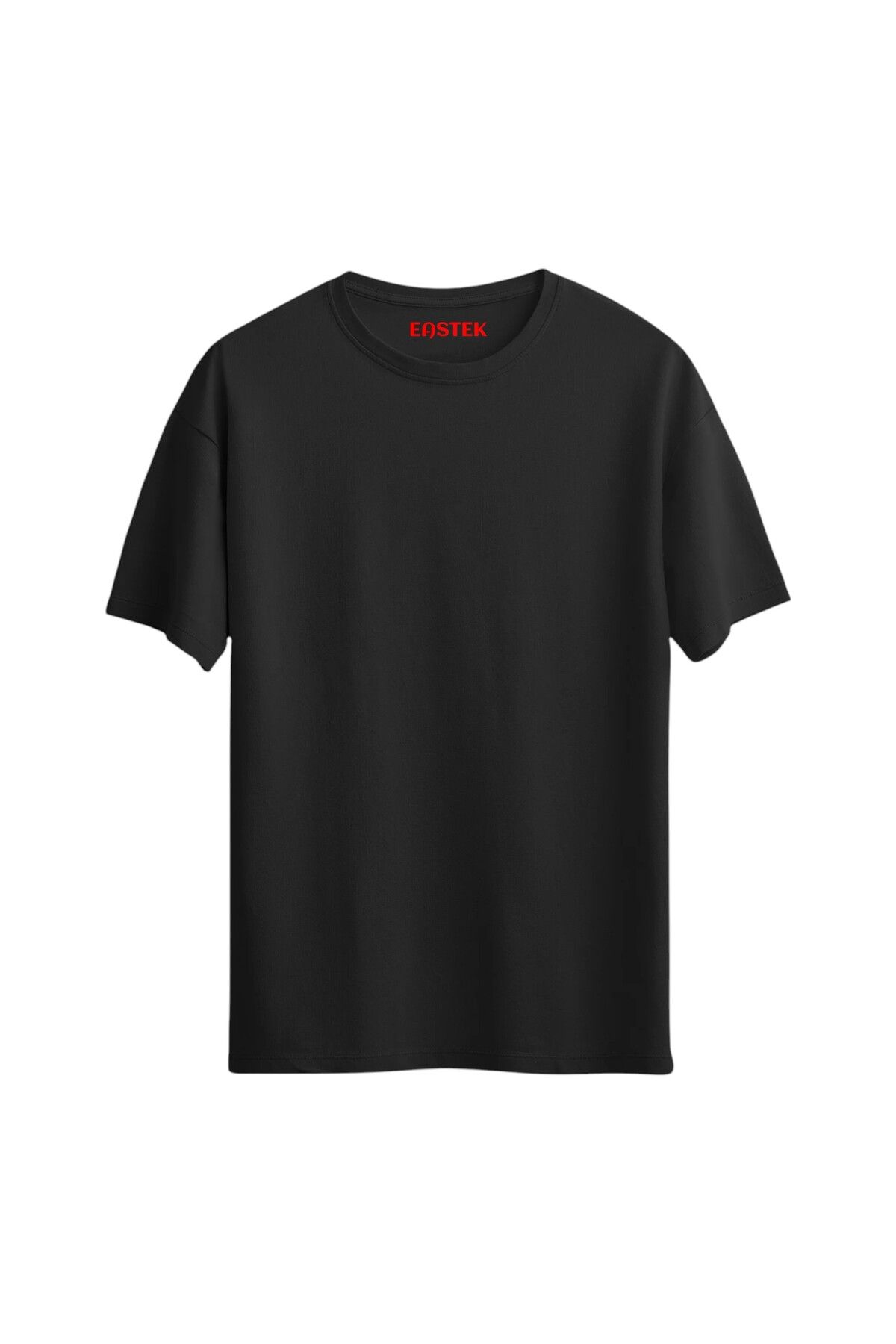 Eastek Siyah Basic Bisiklet Yaka Baskısız Düz Premium Unisex T-shirt