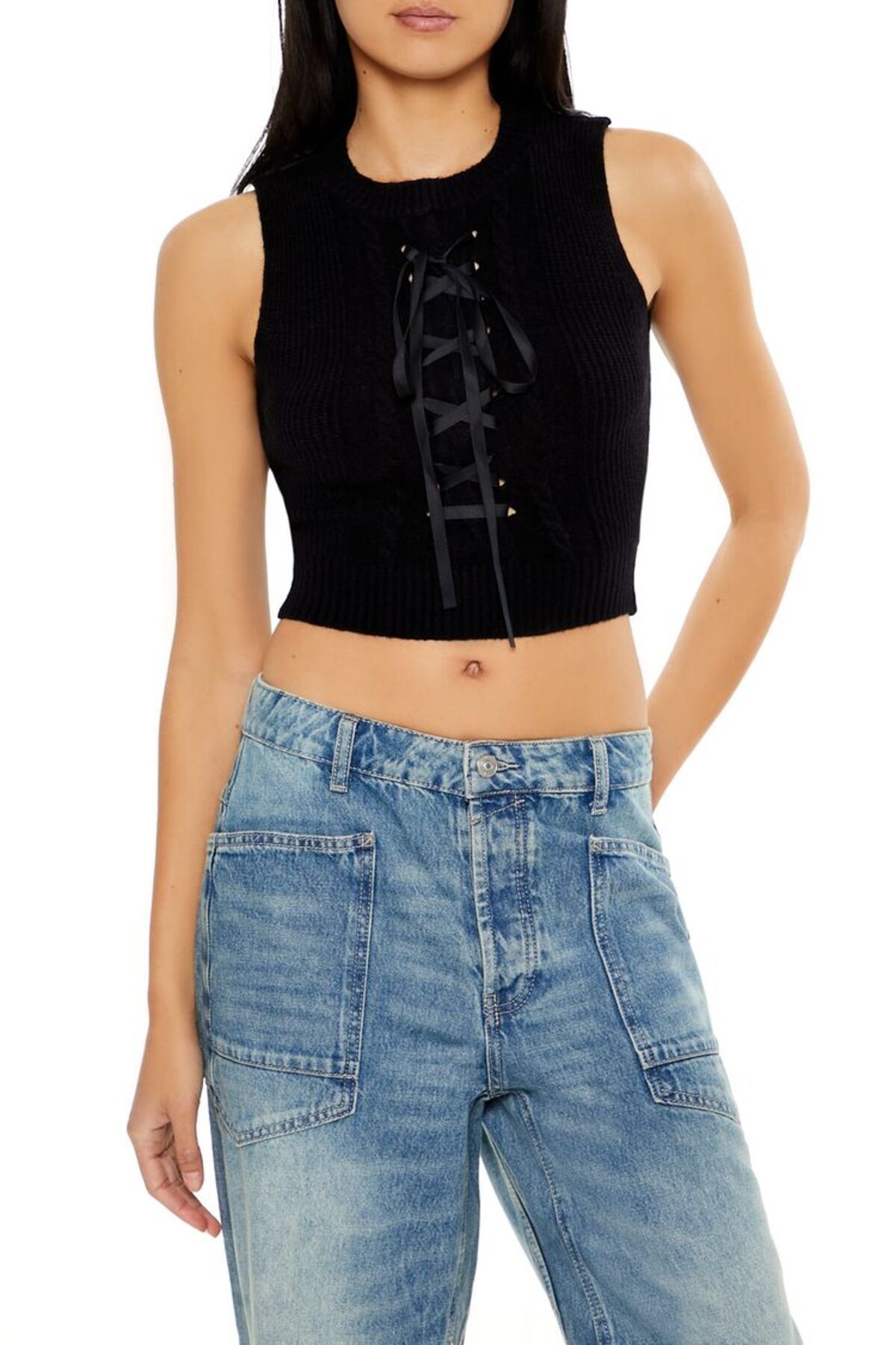 Forever 21 Triko Bağcık Detaylı Crop Atlet