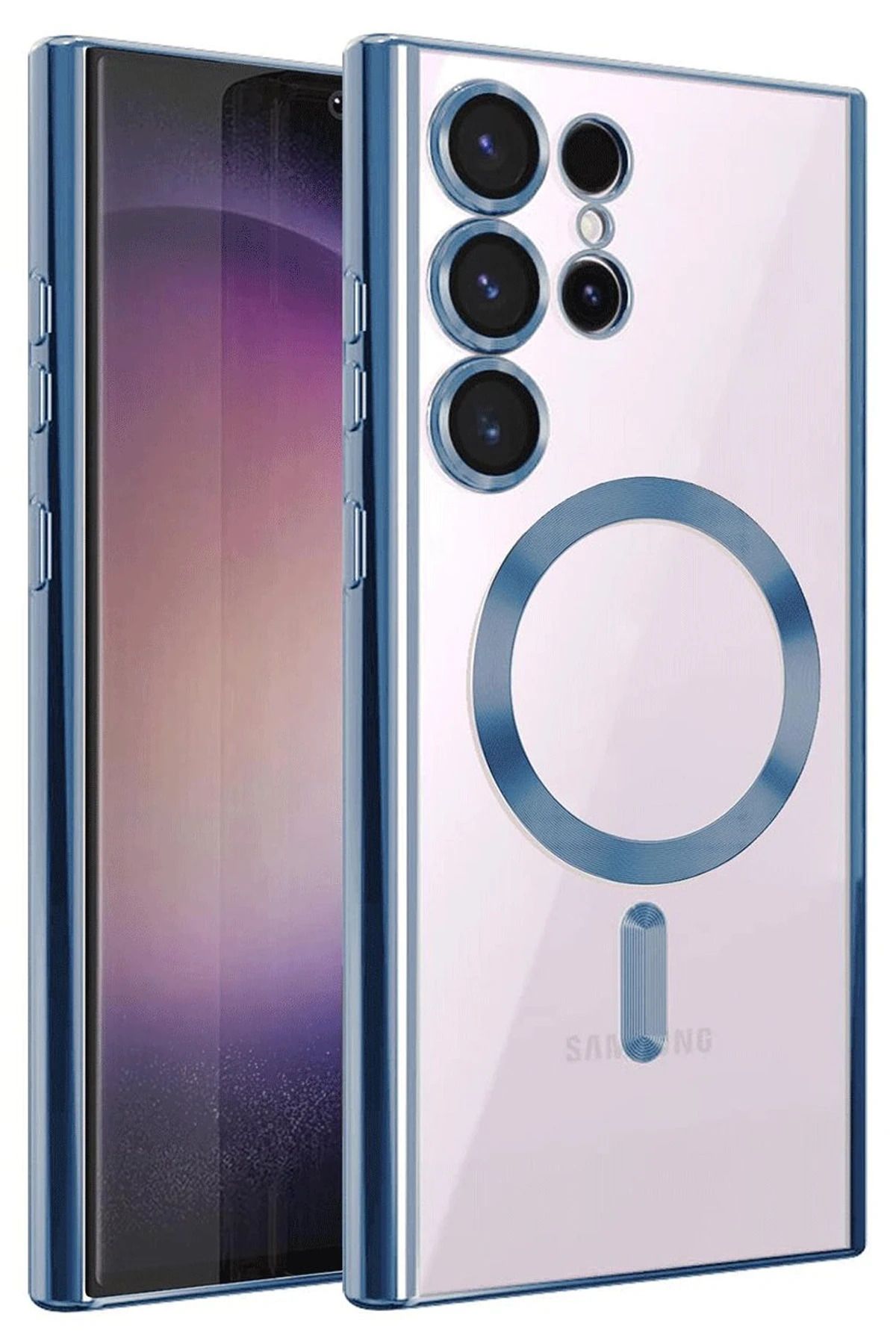 NewFace Samsung Galaxy S25 Ultra Kılıf Kross Magneticsafe Kapak - Sierra Blue YNSMR