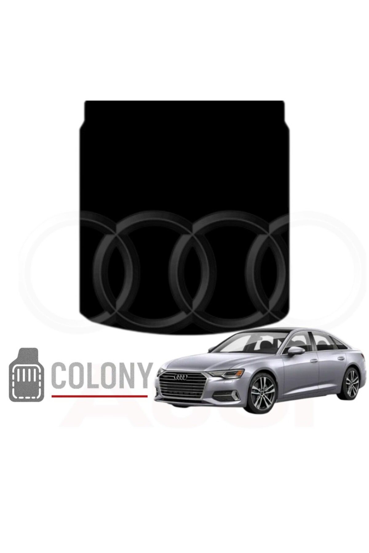 COLONY Audi A6 C8 2018 - 2025 Hücreli Eva Oto Bagaj Paspası & Bagaj Havuzu Siyah