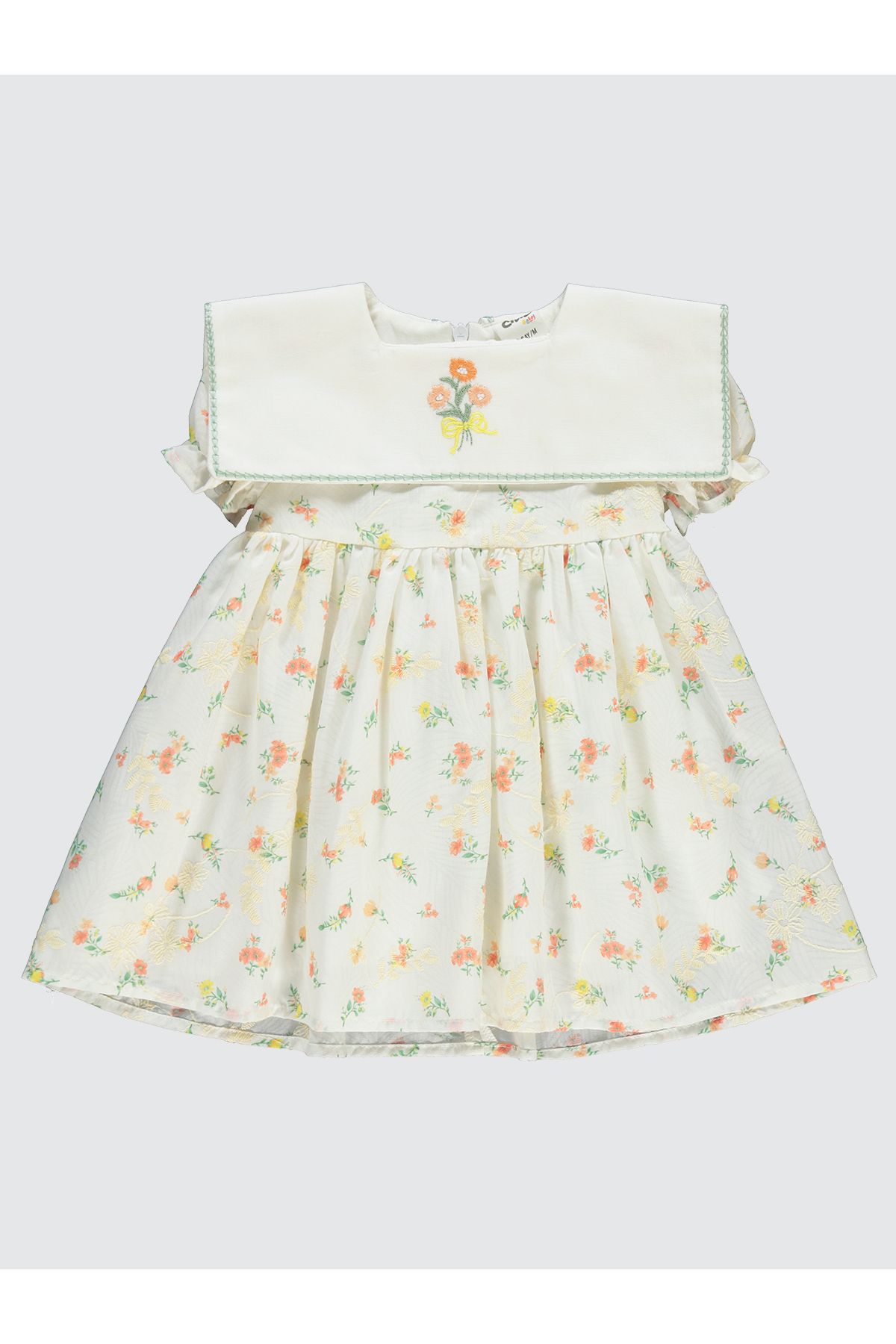 Civil Baby Kız Bebek Elbise 6-18 Ay Ekru