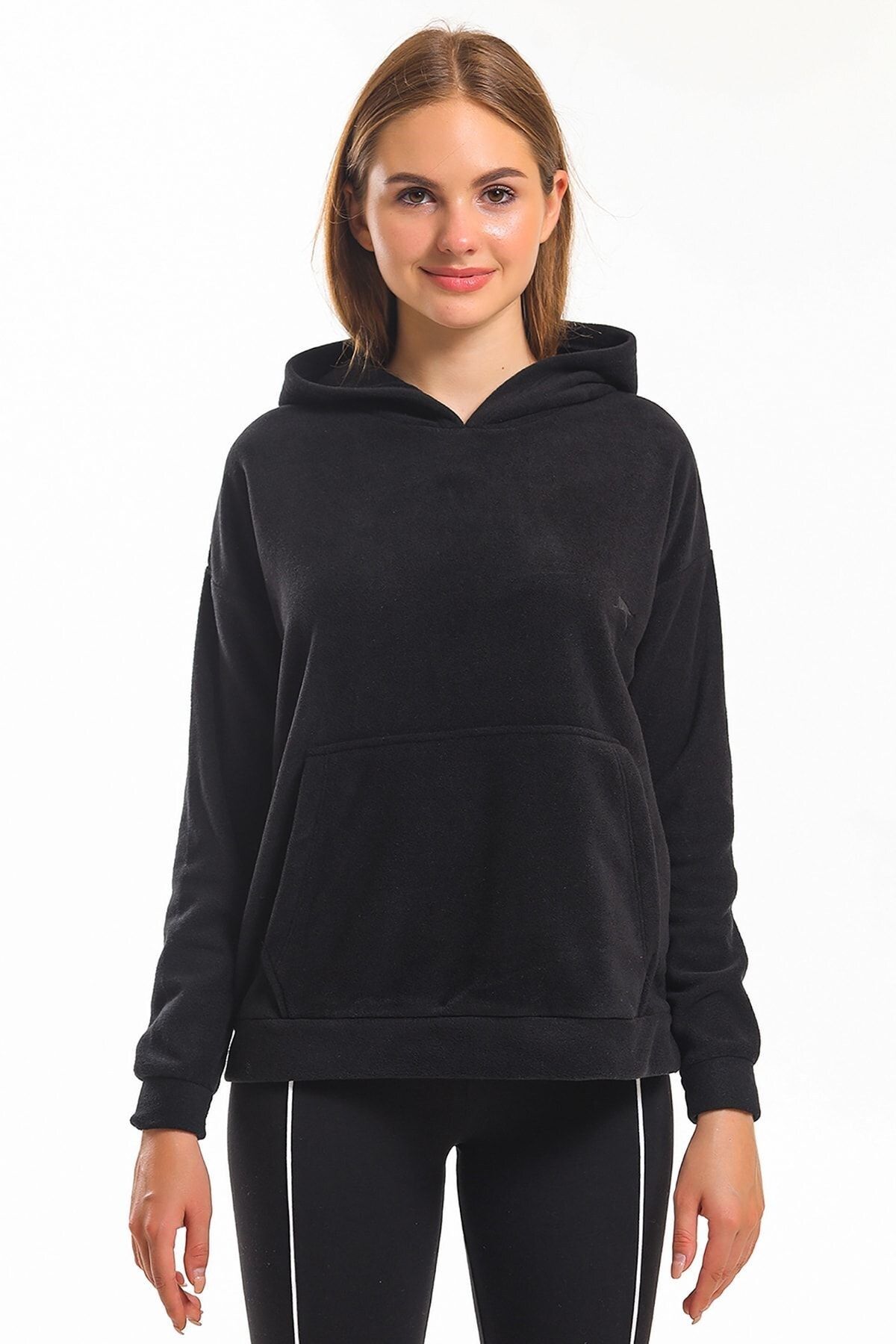 Slazenger Günlük Spor Kapüşonlu Sweatshirt Üst Giyim Siyah