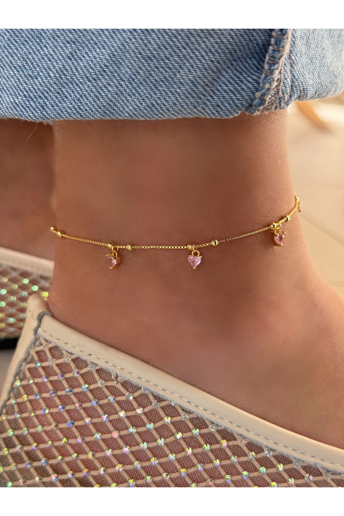 HeyYou Jewelry Sıra kalpli halhal