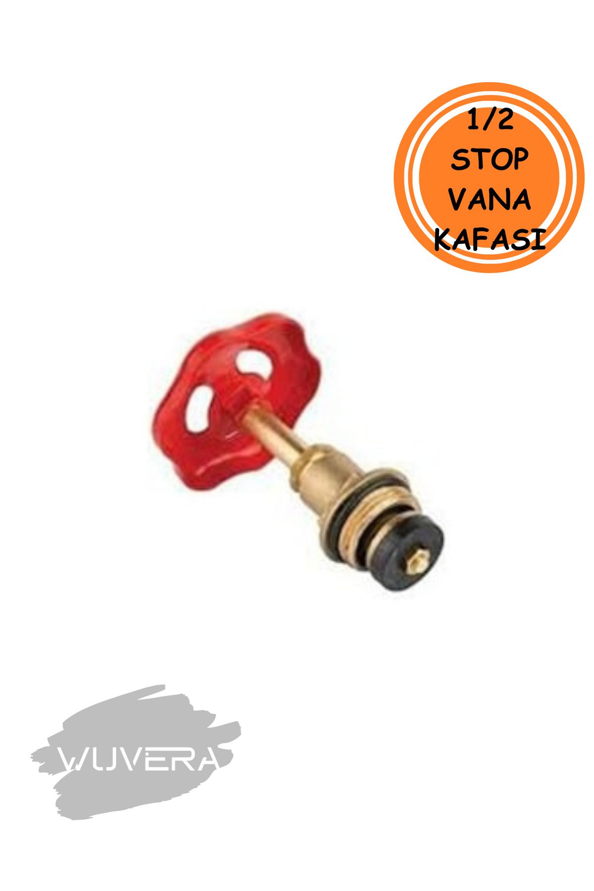 WUVERA 1/2” Stop Vana Kafası – %100 Pirinç Gövde, Sızdırmaz Conta & Pratik Montaj