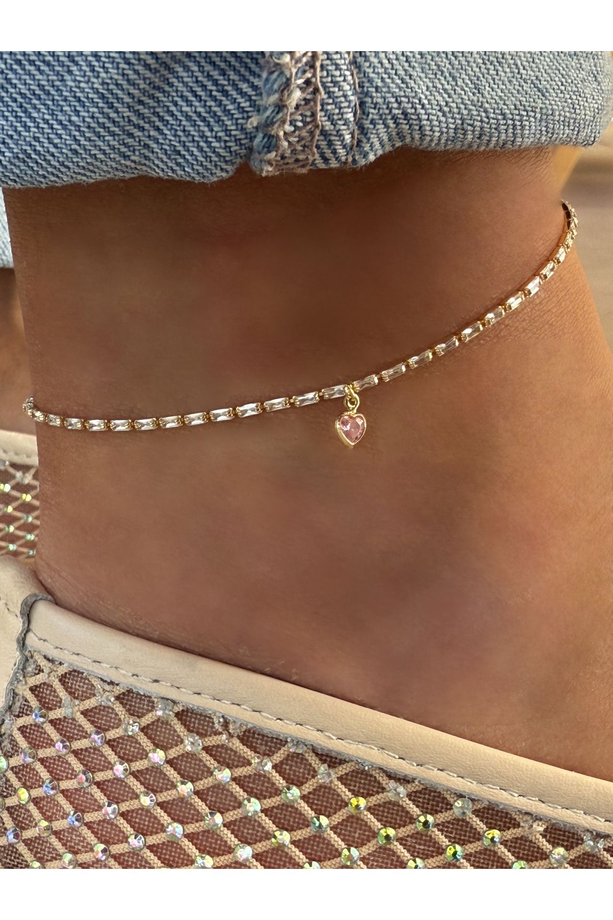 HeyYou Jewelry Kalp zirkon taş halhal