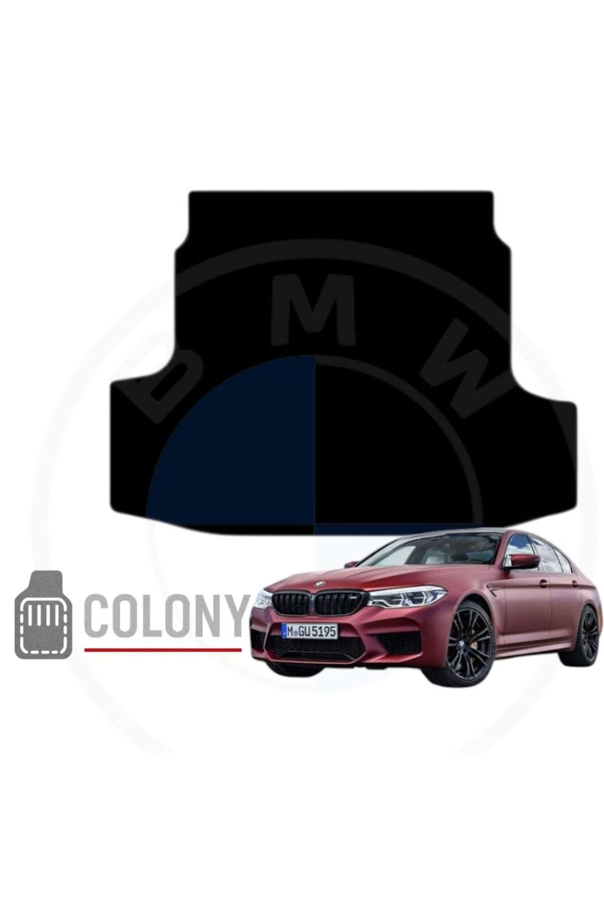 COLONY BMW 5 Serisi G30 2017 - 2023 Hücreli Eva Oto Bagaj Paspası & Bagaj Havuzu Siyah
