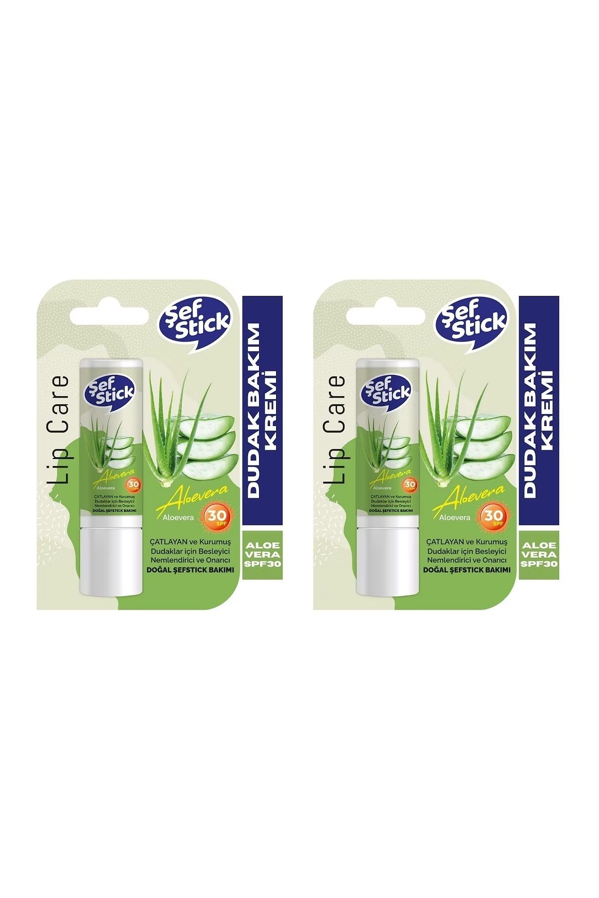 NEHAN 2'li Dudak Koruyucu, Onarıcı, Nemlendirici Bakım Aloe Vera Stick