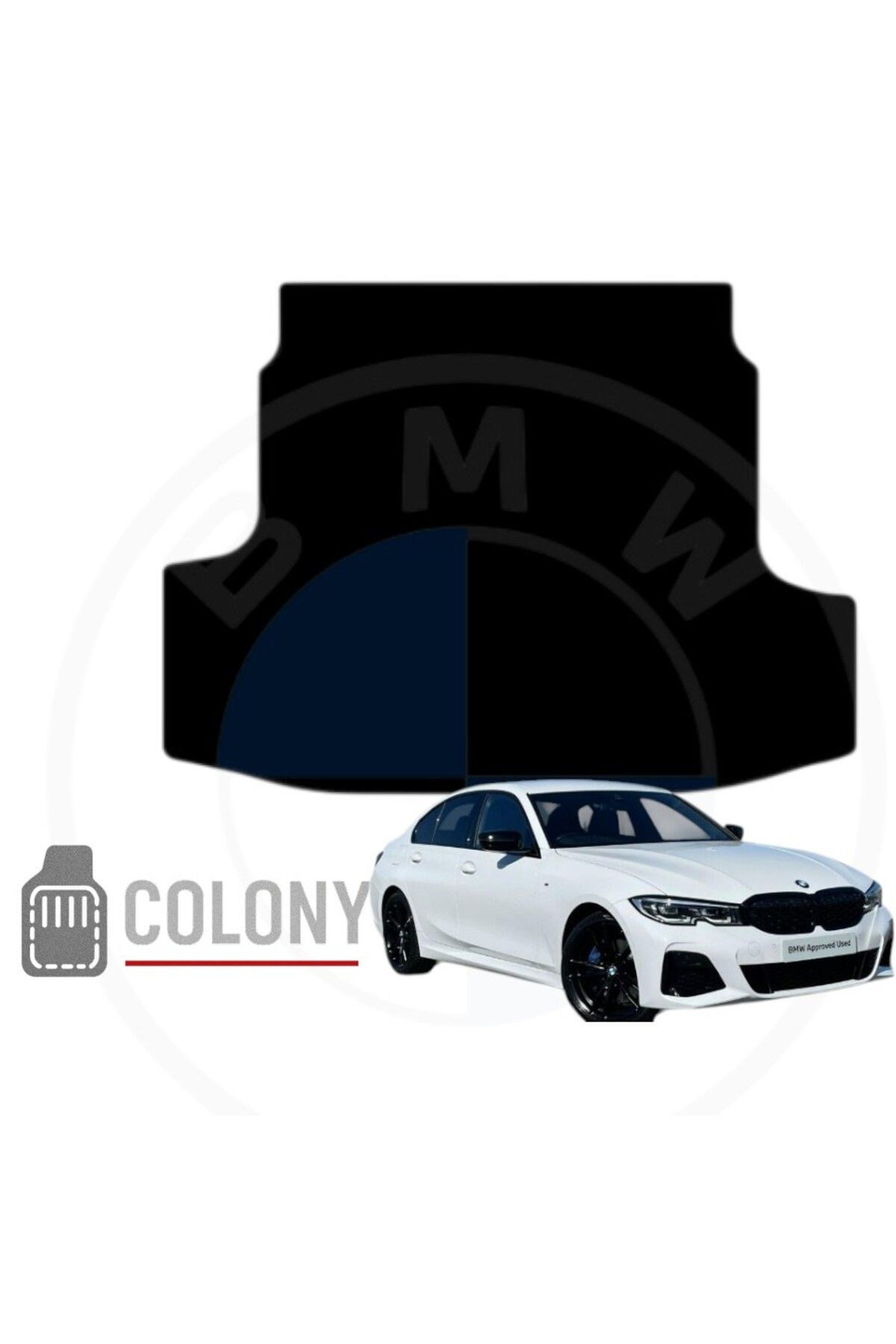 COLONY BMW 3 Serisi G20 2019 - 2025 Hücreli Eva Oto Bagaj Paspası & Bagaj Havuzu Siyah