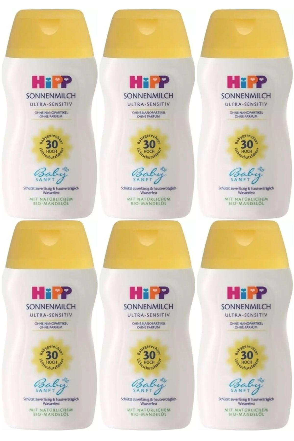 Hipp Babysanft Güneş Kremi -Yüz için Sonnen Gesıchtscreme 30 Faktör Ultra Sensıtıv 50ML (6 Lı Set)