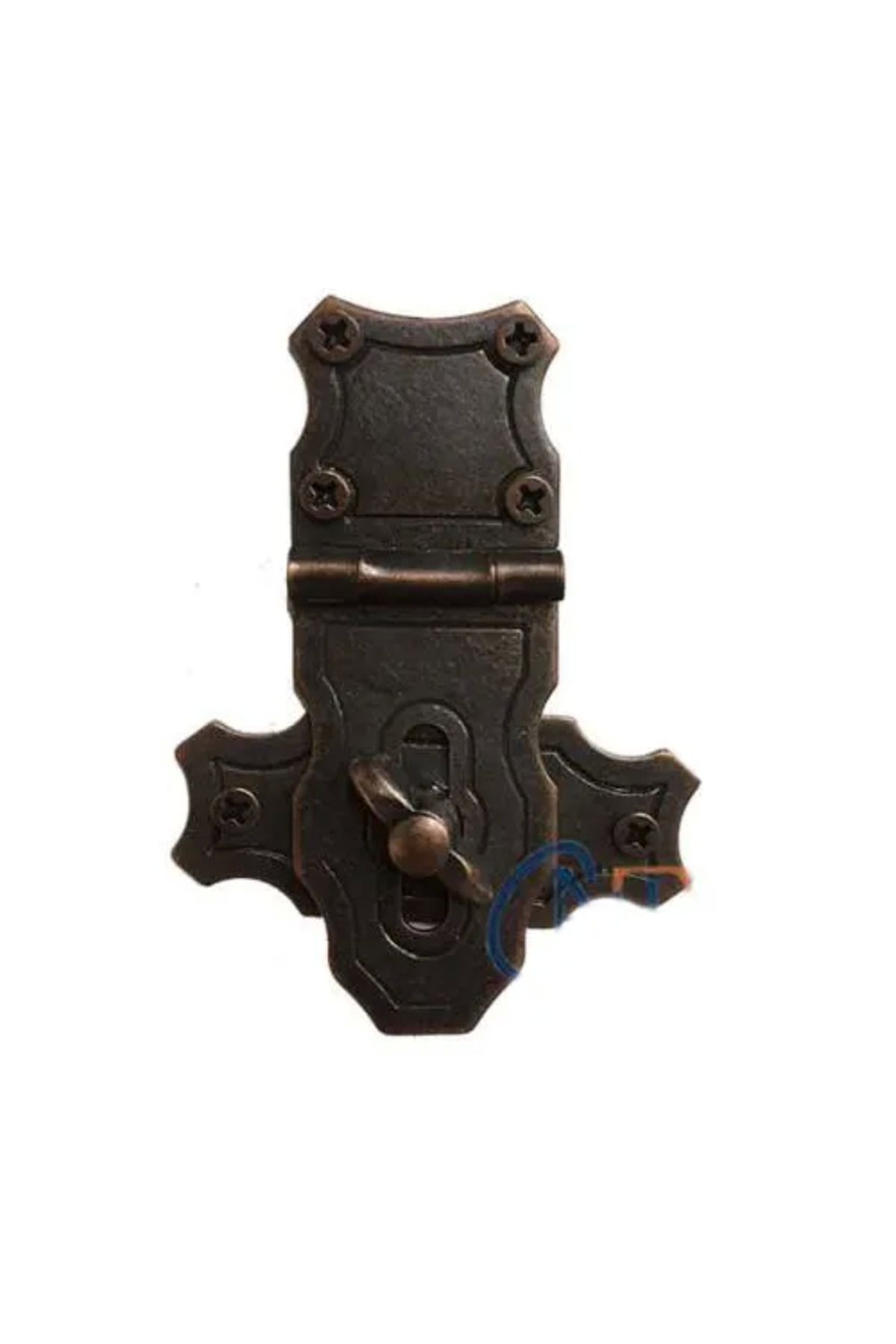 Uyguna Kapında Dekoratif Anahtarlı Sandık Askısı - 40x55mm Oksit 100 Adet - SVU6898-2812
