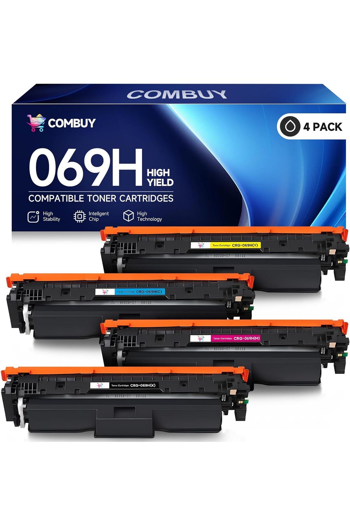 Canon 069H ÇİPLİ Cartridges MF753Cdw MF751Cdw LBP674Cdw Printer, 069H Toner Cartridges with Chip 4 Pack