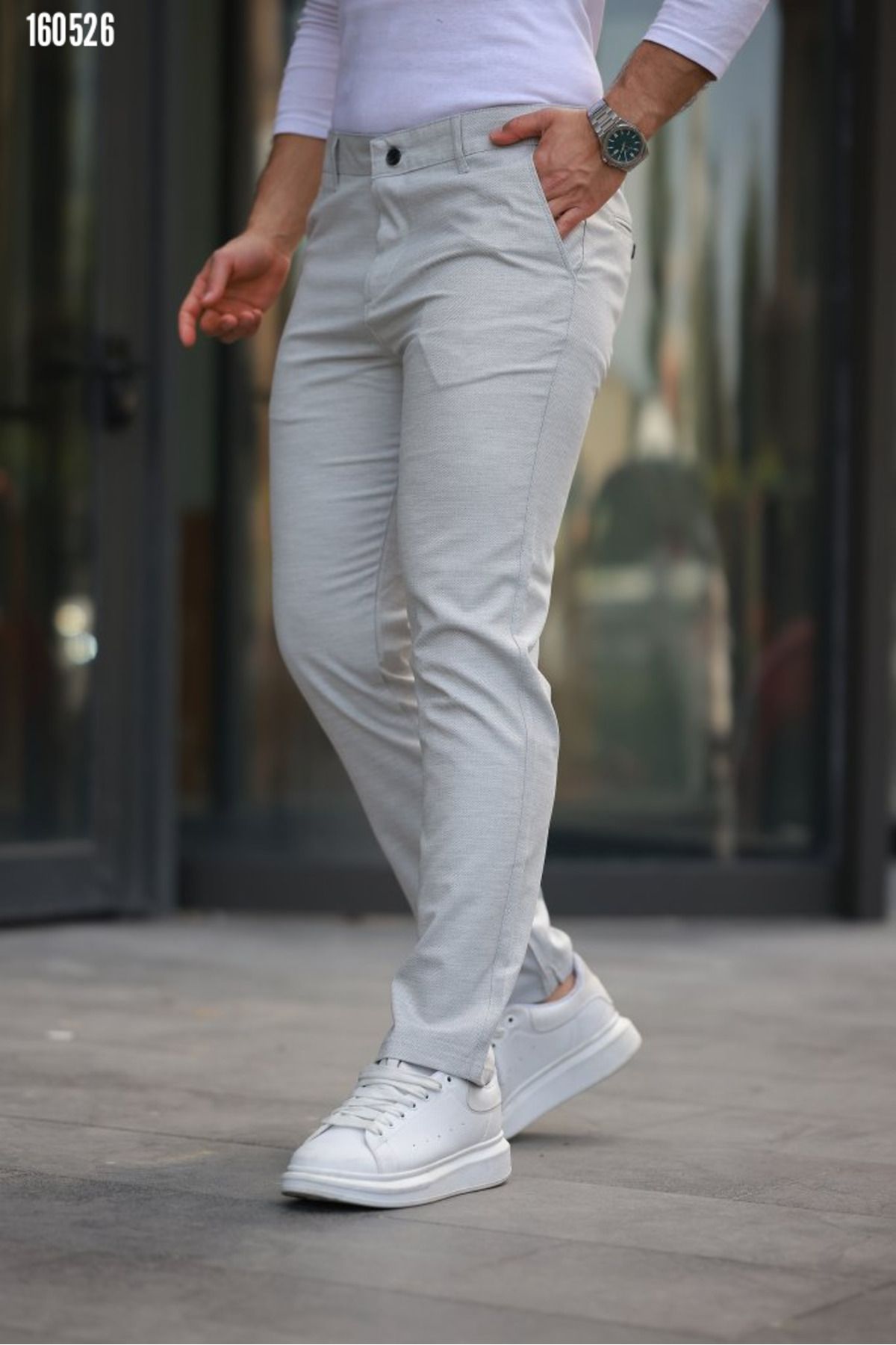 moda wanilia Erkek Şık Dokuma Kumaş Pantolon