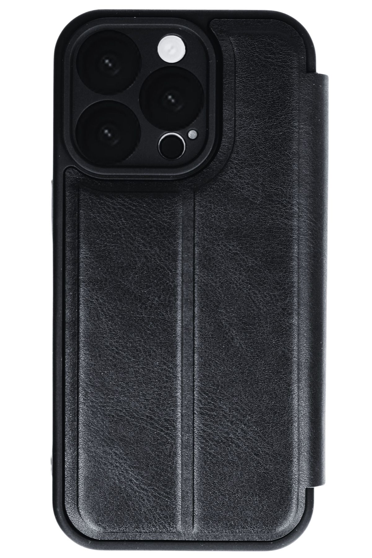 EVAX (KAPAKLI) iPhone 16 Pro Max Uyumlu Kapaklı Deri Görünümlü Kamera Korumalı İç Kartlıklı Kılıf Flip
