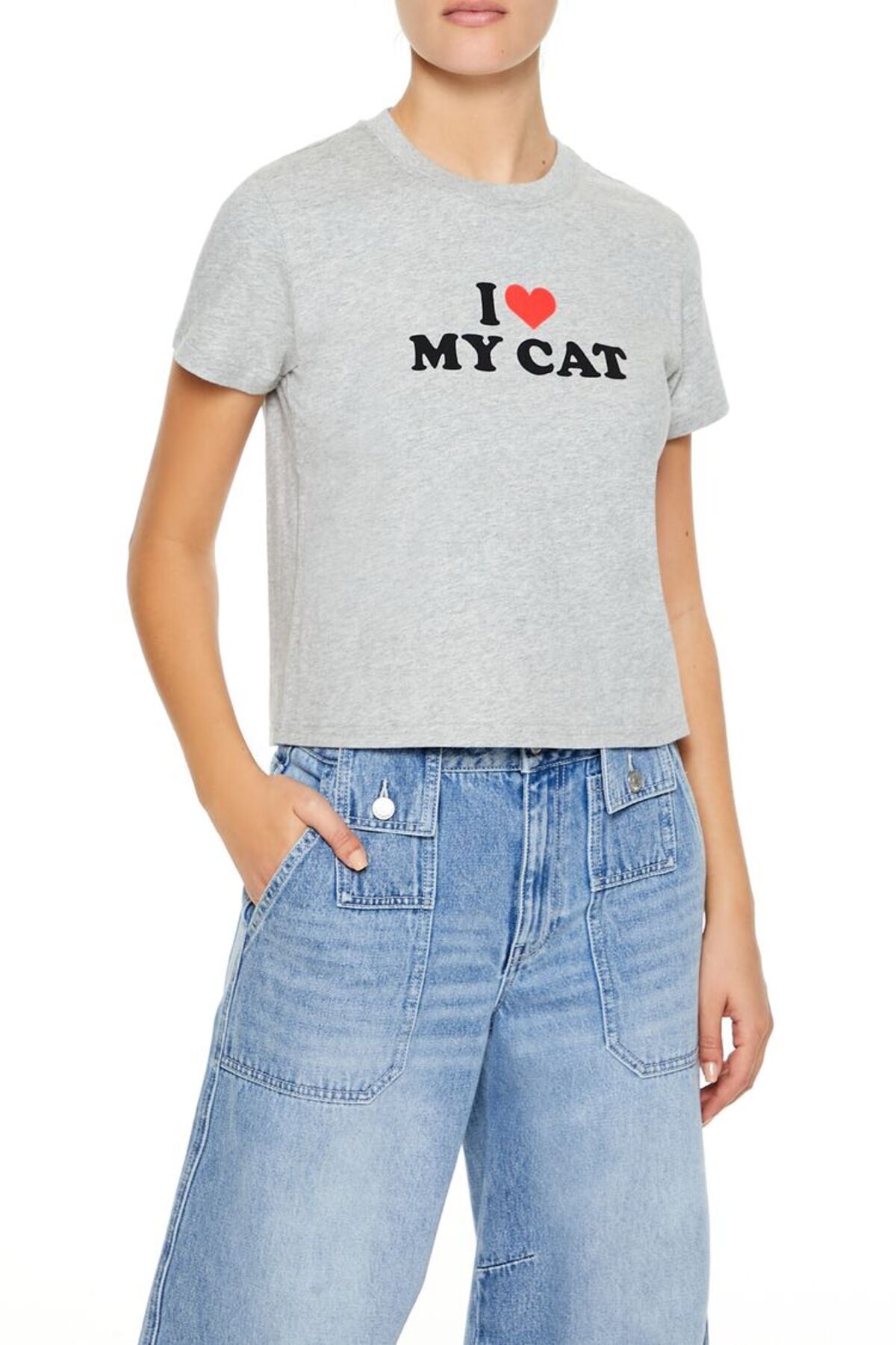 Forever 21 Baskılı Baby Tee Tişört