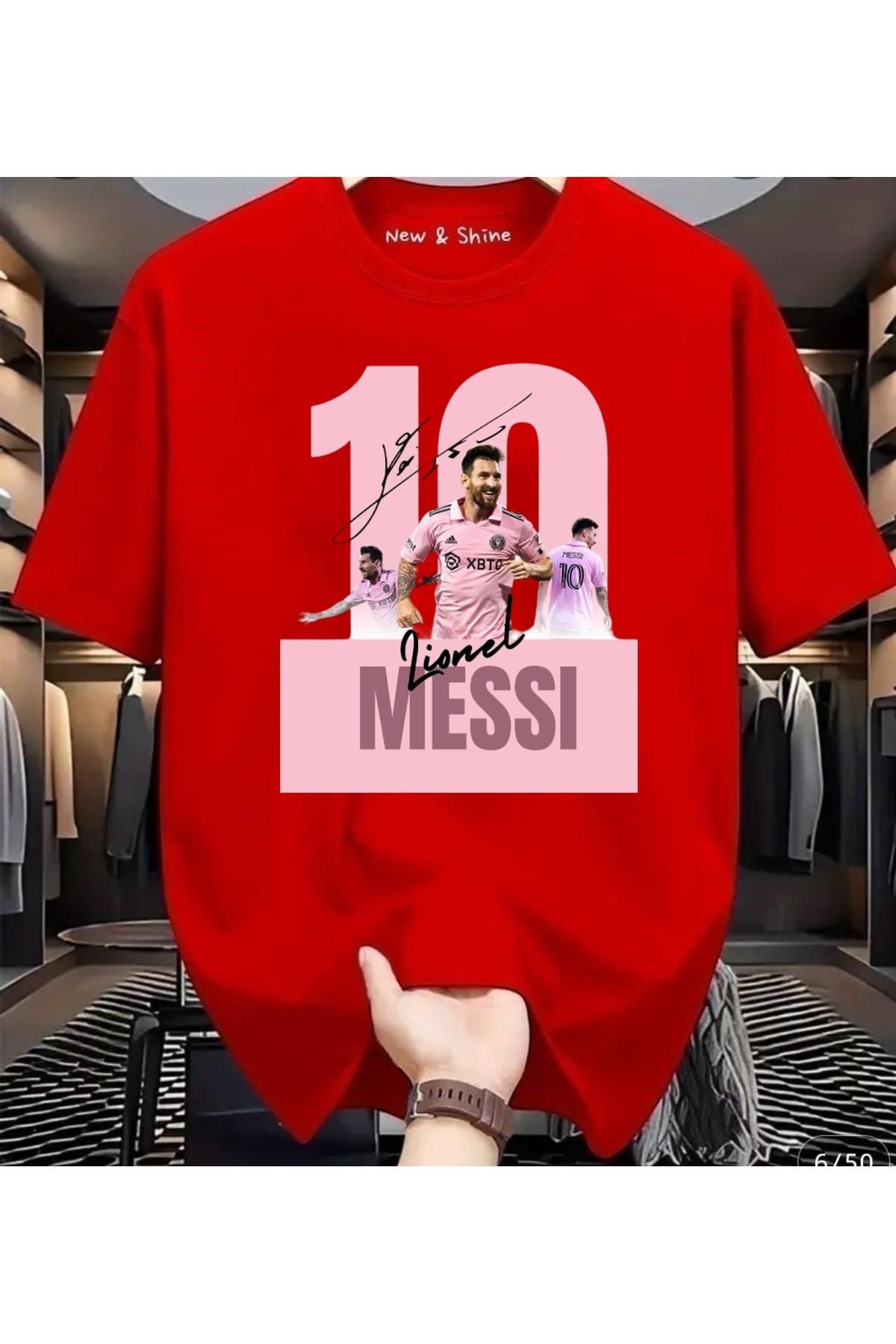 New Shine MESSİ Baskılı Oversize T-Shirt