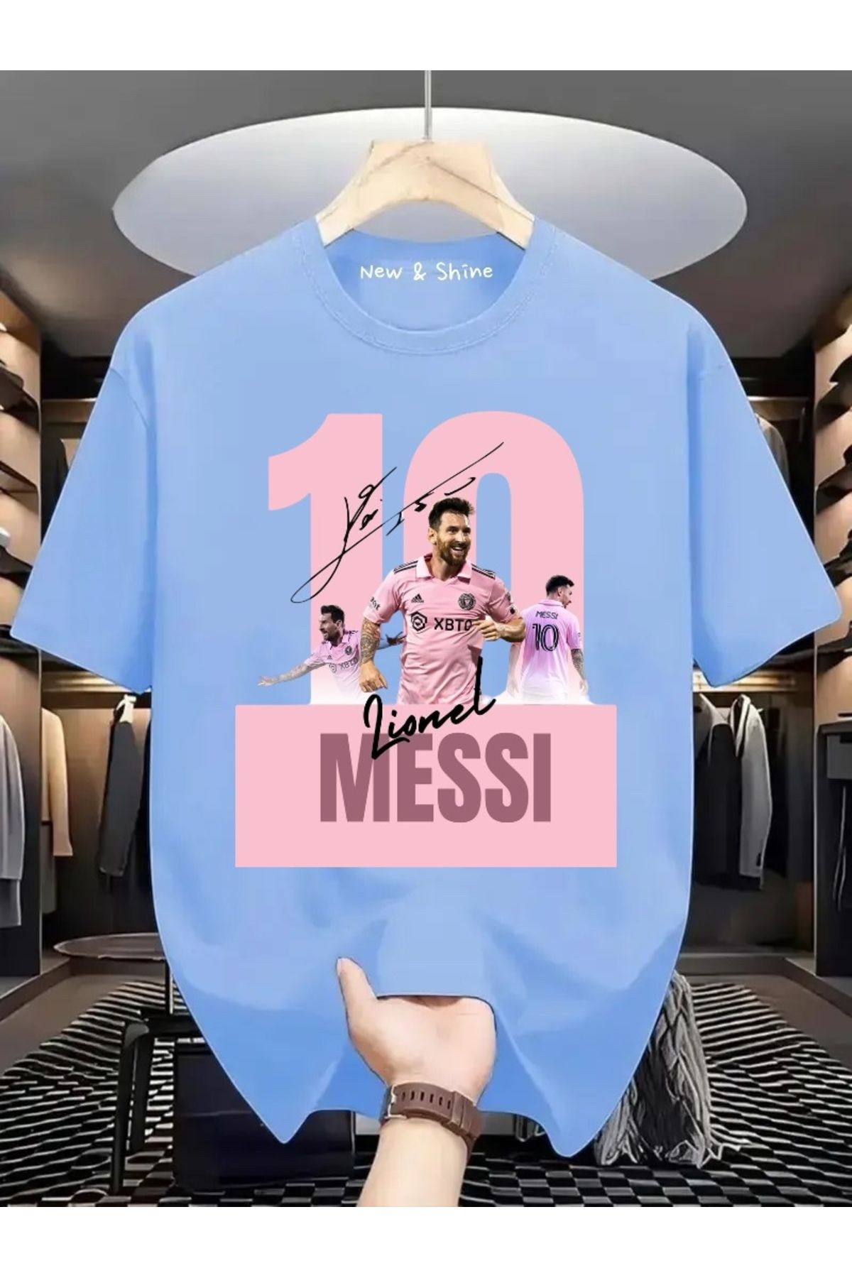 New Shine MESSİ Baskılı Oversize T-Shirt