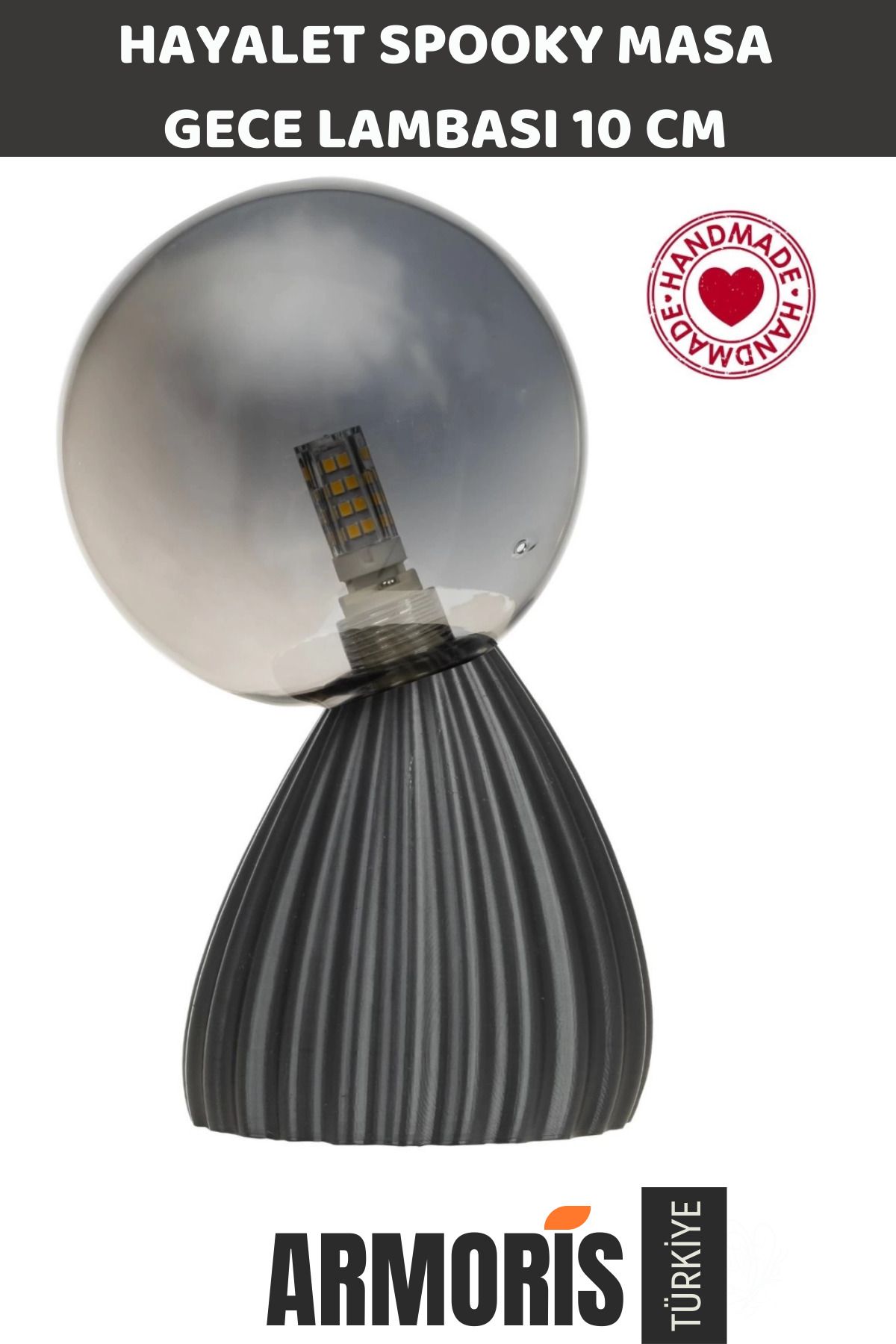 Armoris Yeni Handmade Dekoratif Şık Biyobozunur Plastik 10Cm Dimmer Kablolu Hayalet Spooky Masa Gece Lambası