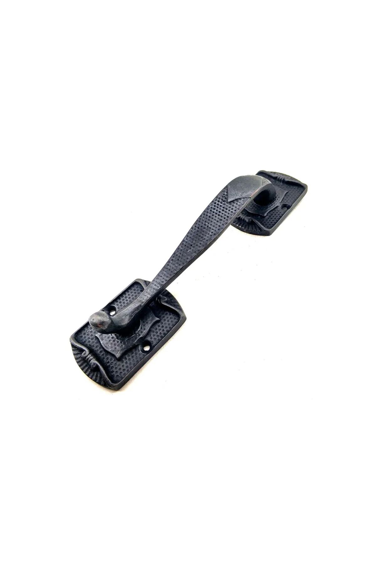 gizmurstore Antika Tarz Dekoratif Pirinç Ayak Tip Büyük Kapı Çekme Kolu - 220x50mm Oksit - GMS4638-5875