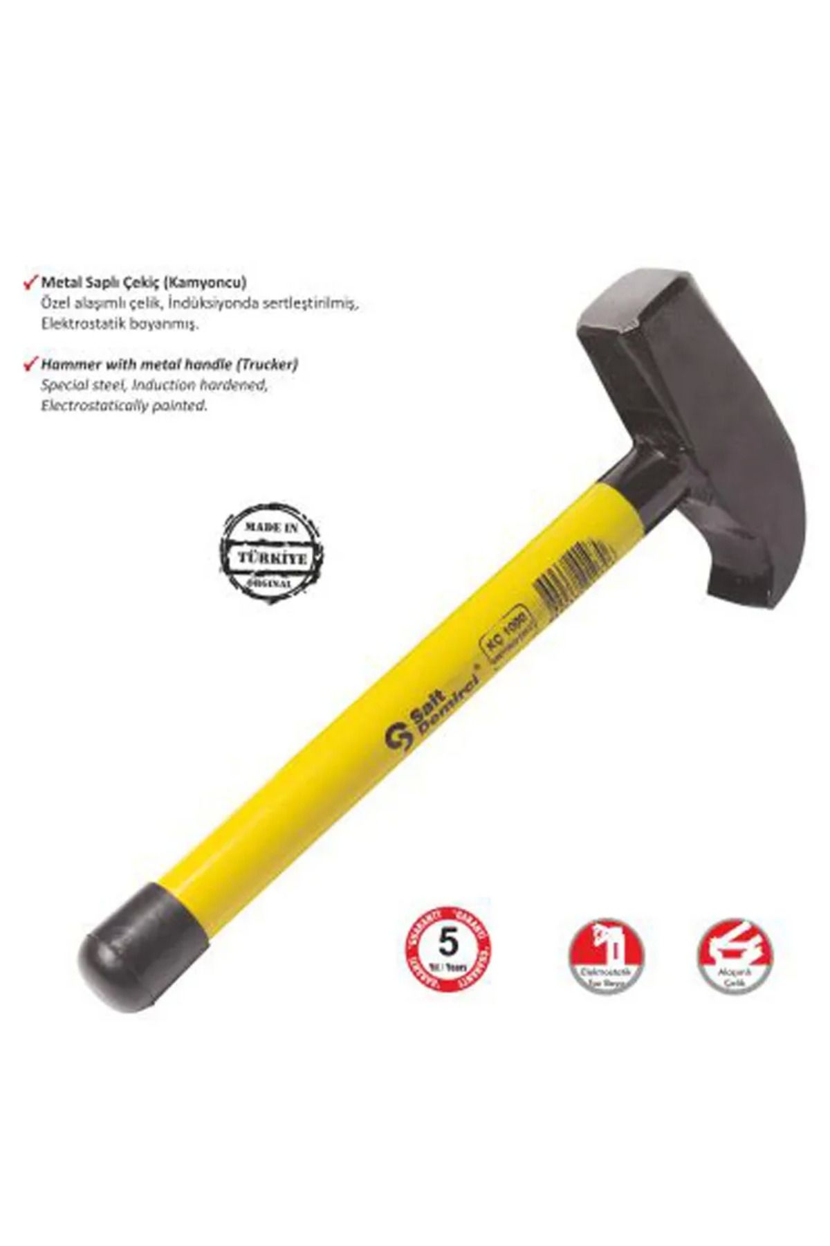 Ayaz World Kamyoncu Metal Saplı Çekiç 2000 Gr - AYZ6690-3543