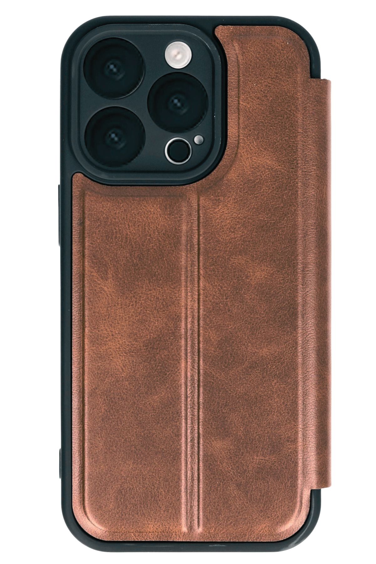 EVAX (KAPAKLI) iPhone 16 Pro Max Uyumlu Kapaklı Deri Görünümlü Kamera Korumalı İç Kartlıklı Kılıf Flip
