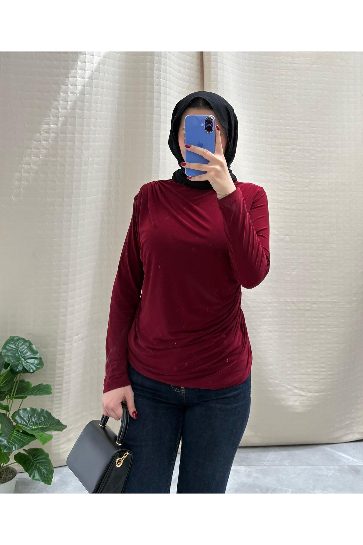 NİSUM MODA Omuz Ve Bel Büzgü Detayli Sandy Bluz