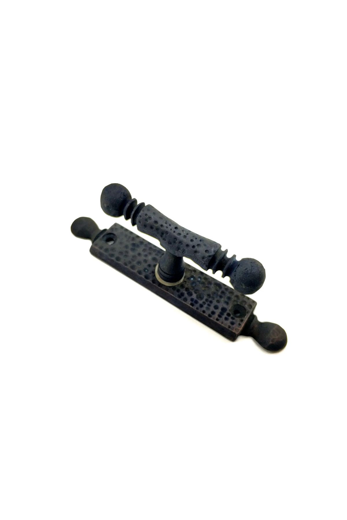 Uyguna Kapında Antika Tarz Dekoratif Pirinç Misket Pencere Kolu - 165x32 Mm Oksit - SVU3967-4331