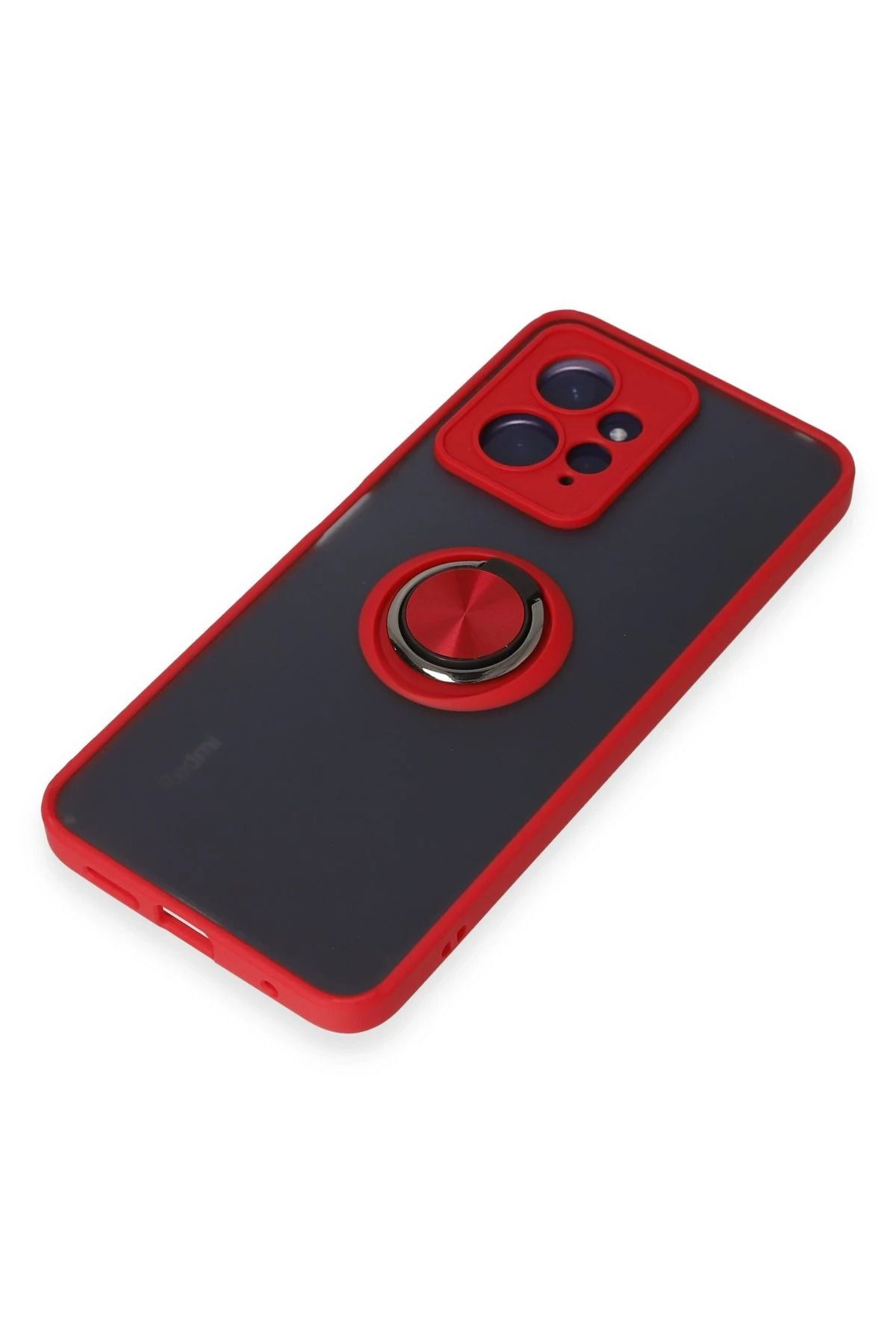 NewFace Xiaomi Redmi Note 12 4G Kılıf Montreal Yüzüklü Silikon Kapak - Kırmızı MRAYD